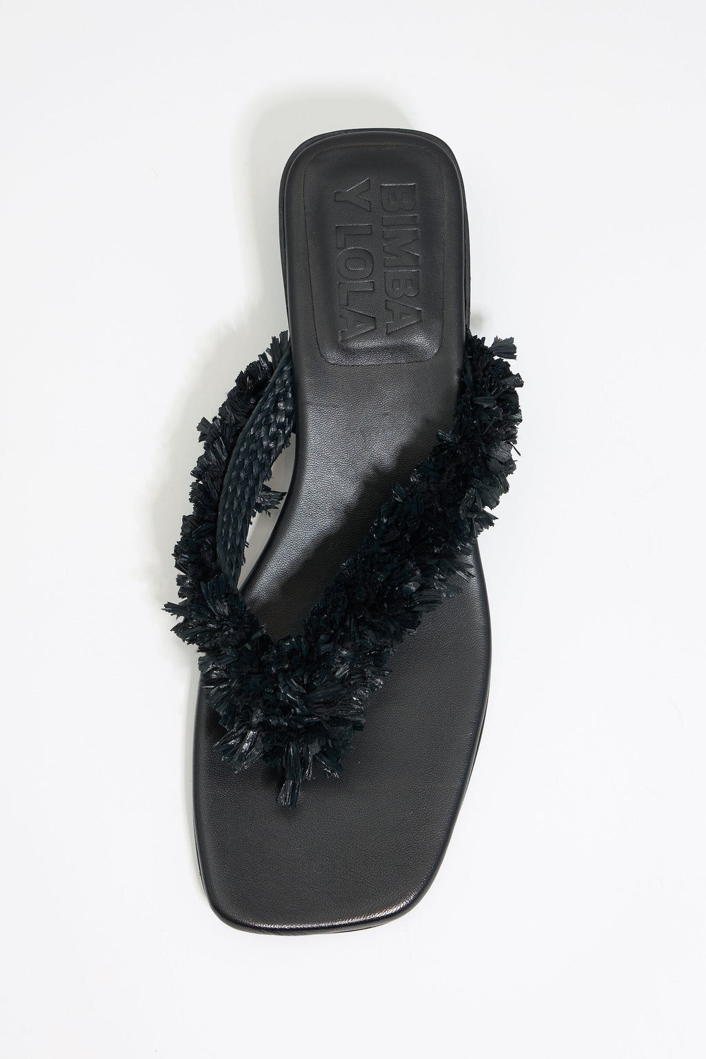 Black raffia heeled sandal