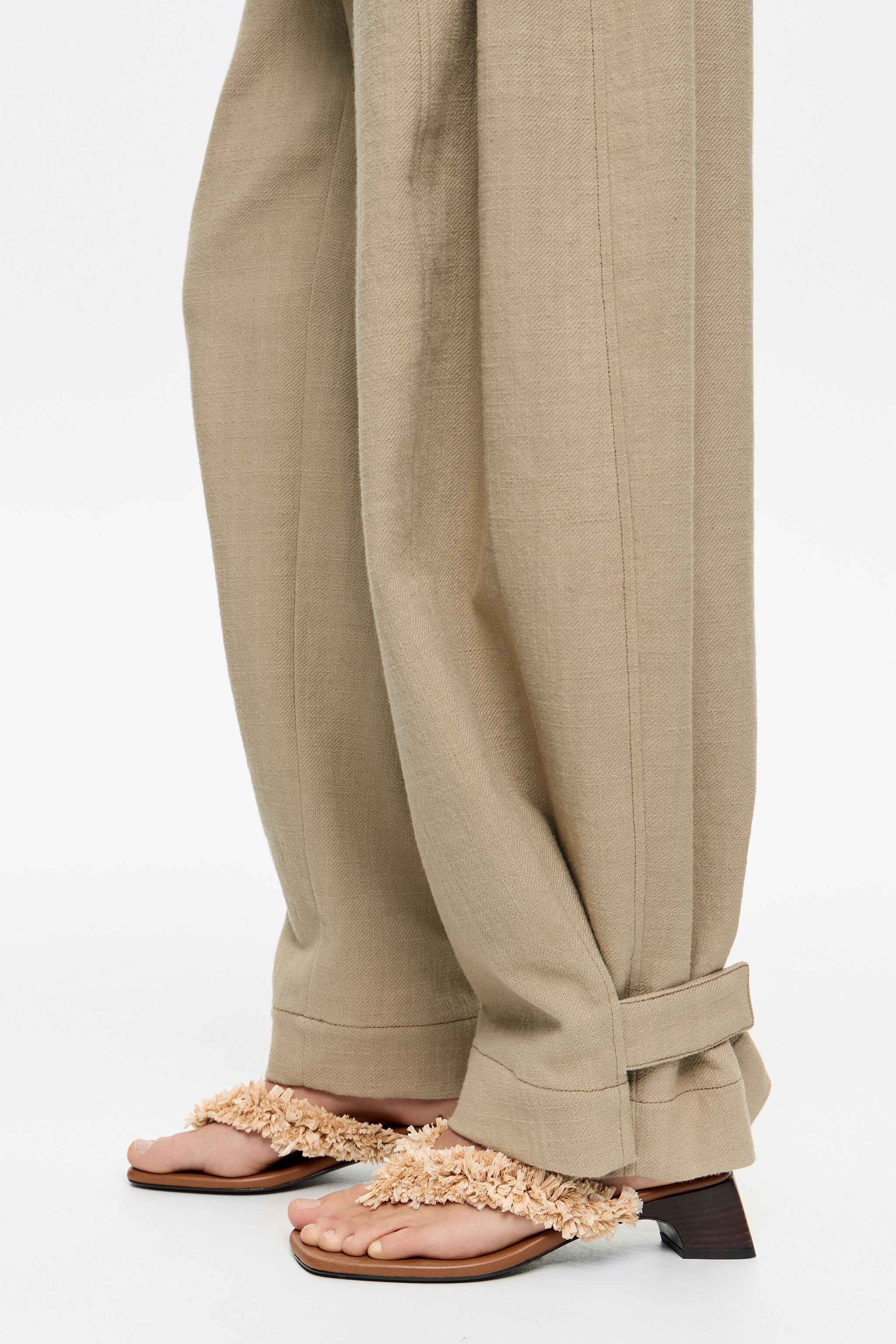 Tan raffia heeled sandal