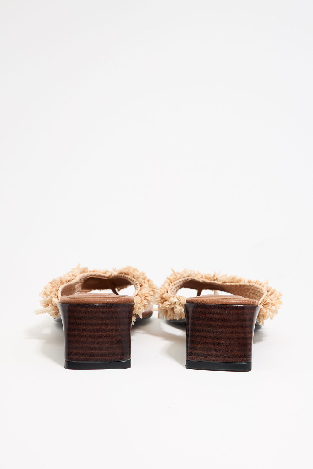 Tan raffia heeled sandal