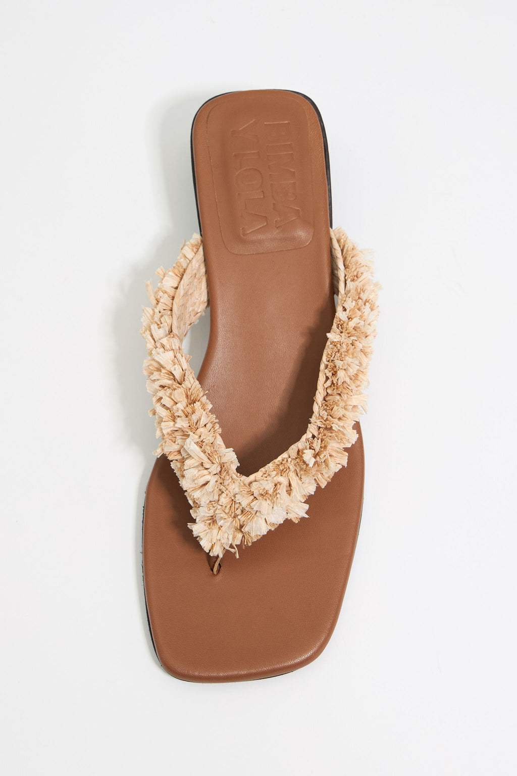 Tan raffia heeled sandal
