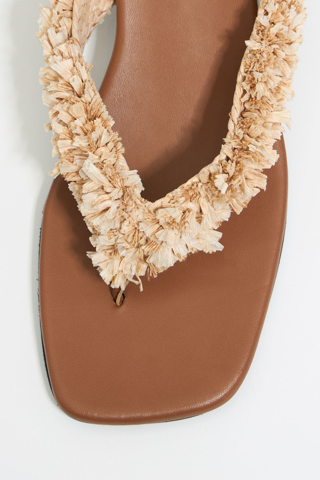 Tan raffia heeled sandal