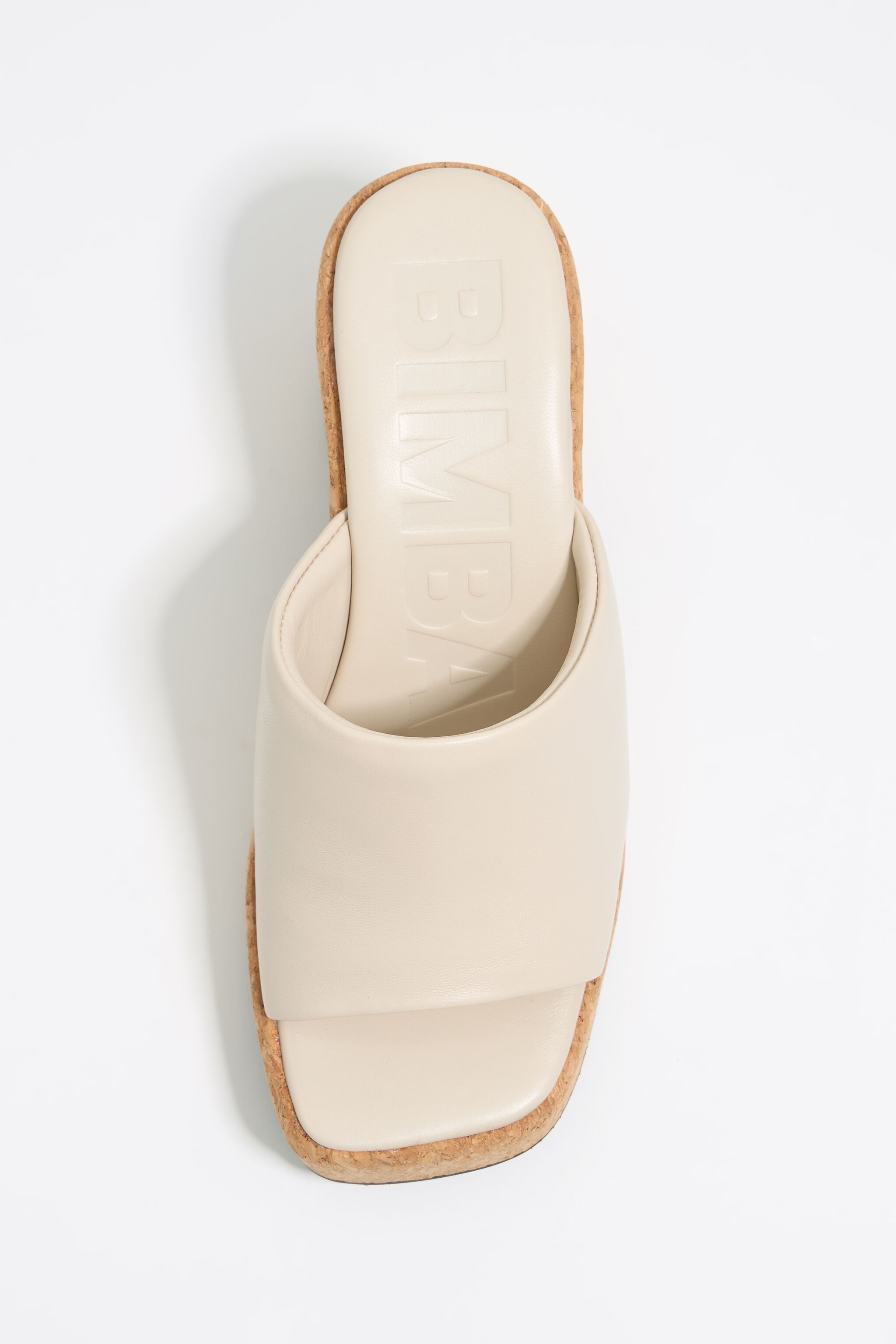 White leather heeled sandal with cork platform