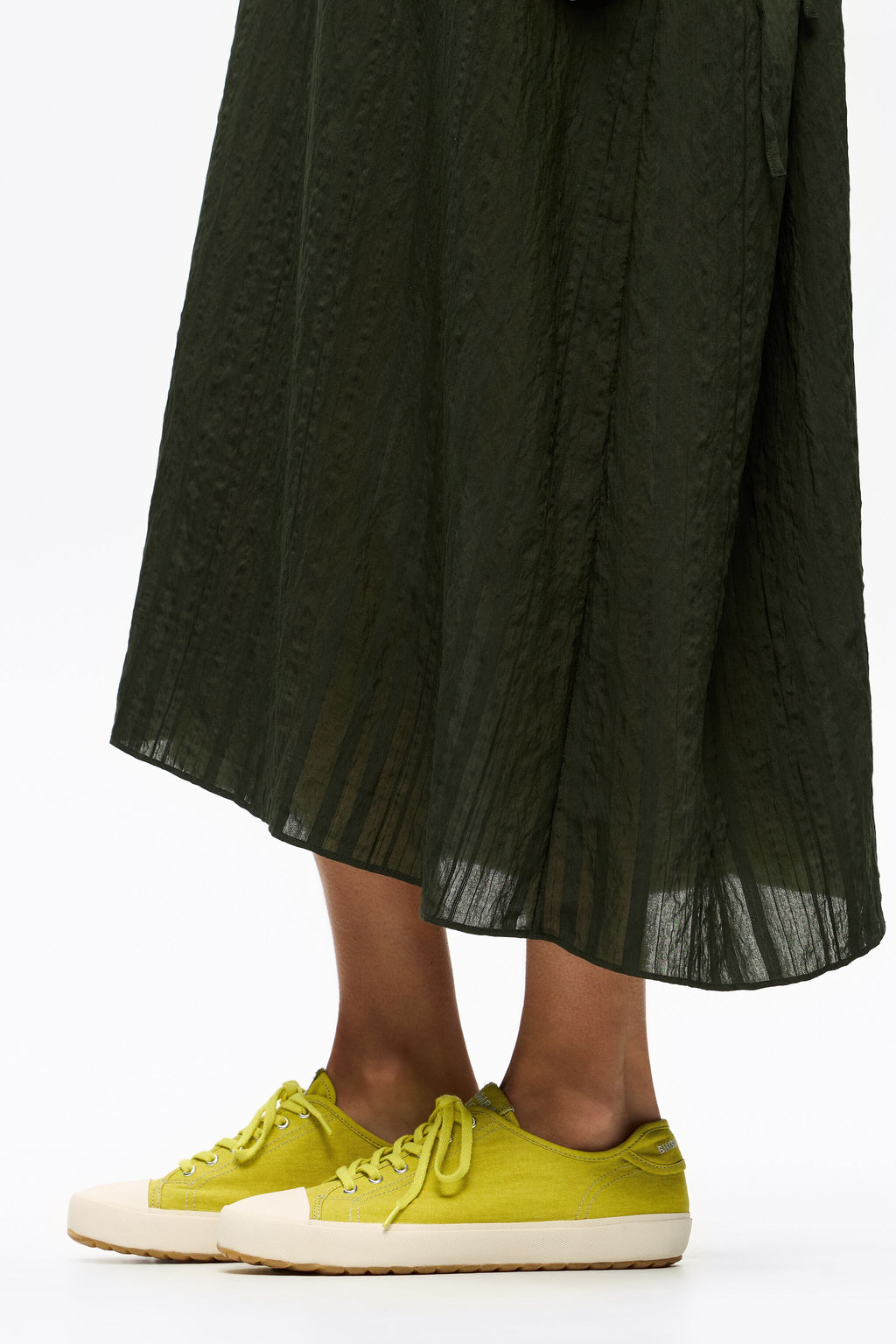 Lime canvas vulcanized sneaker