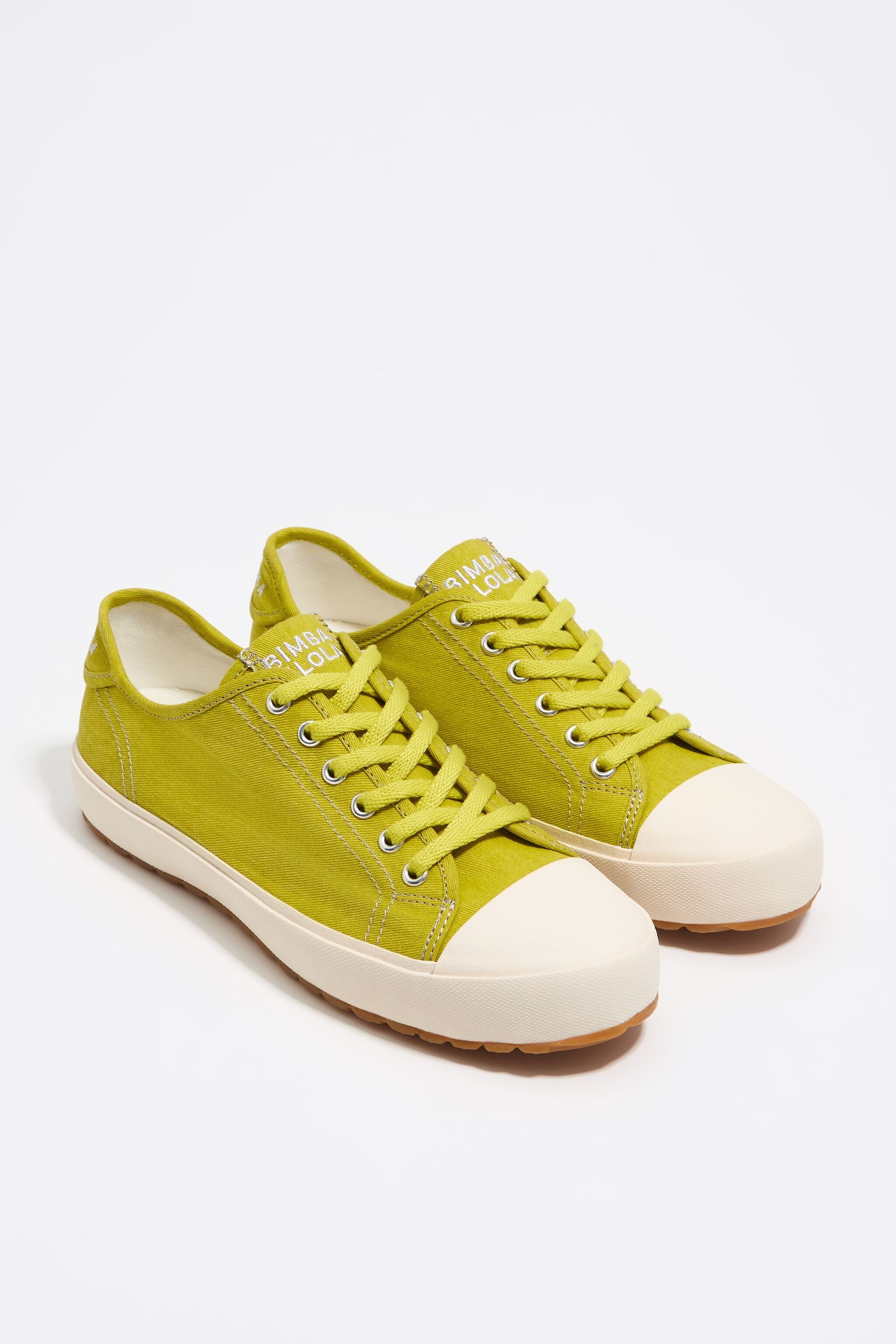 Lime canvas vulcanized sneaker