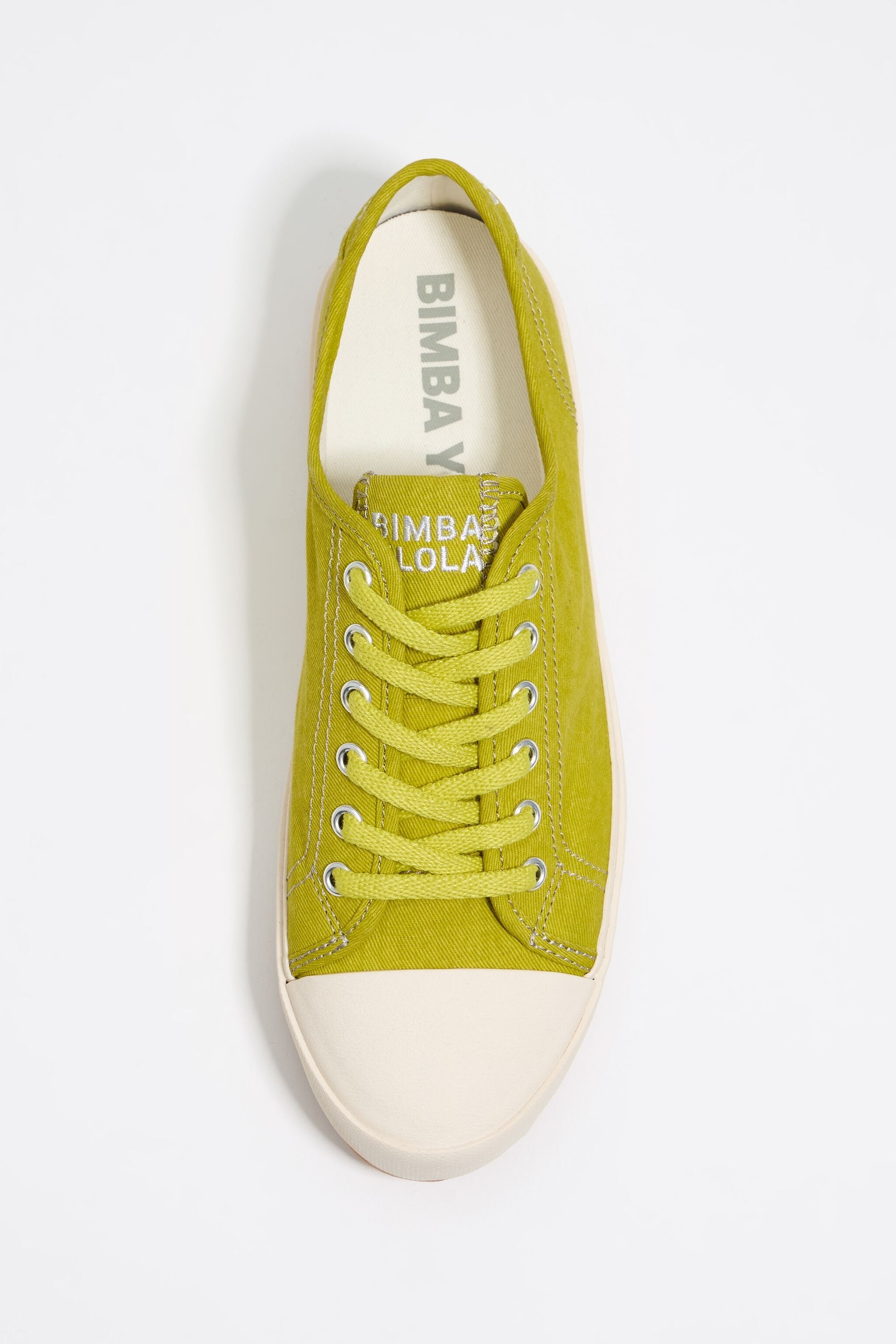Lime canvas vulcanized sneaker