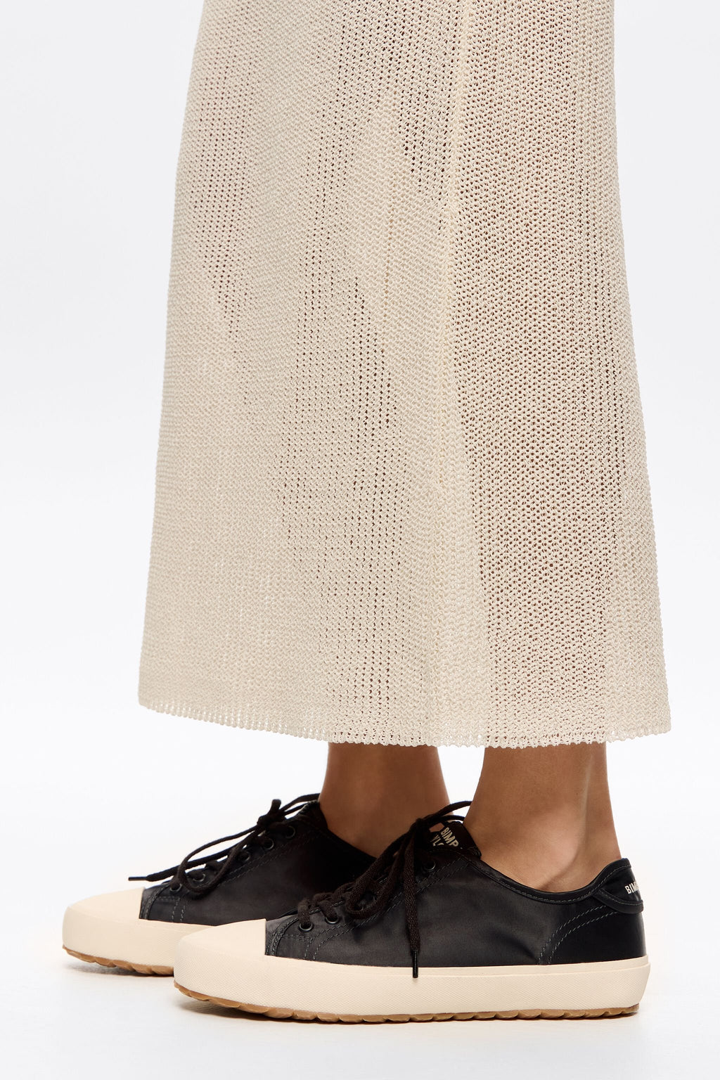 Black satin vulcanized sneaker