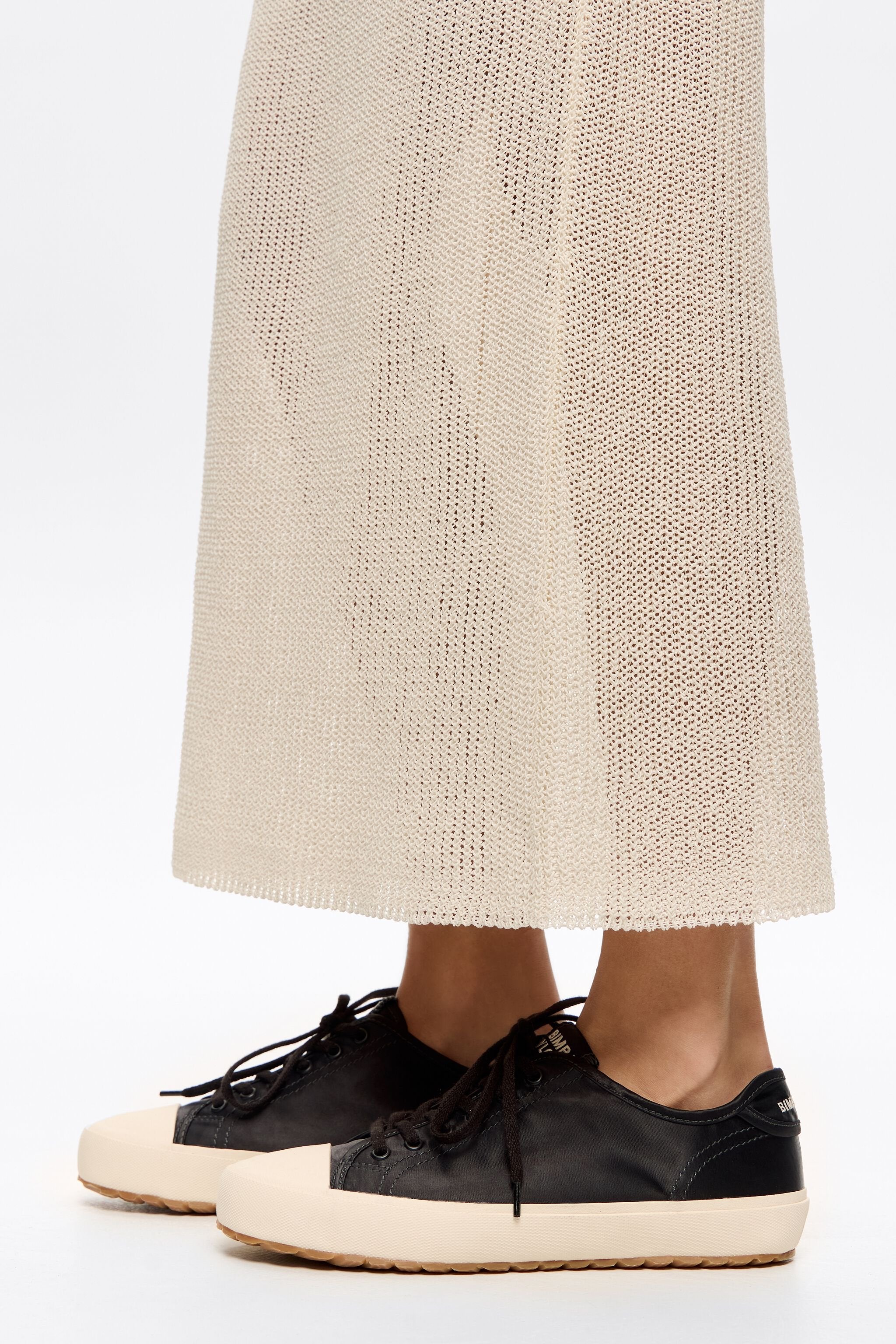 Black satin vulcanized sneaker