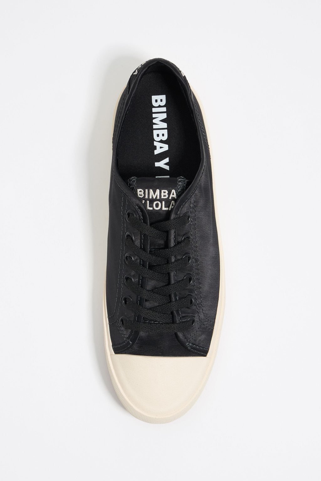 Black satin vulcanized sneaker