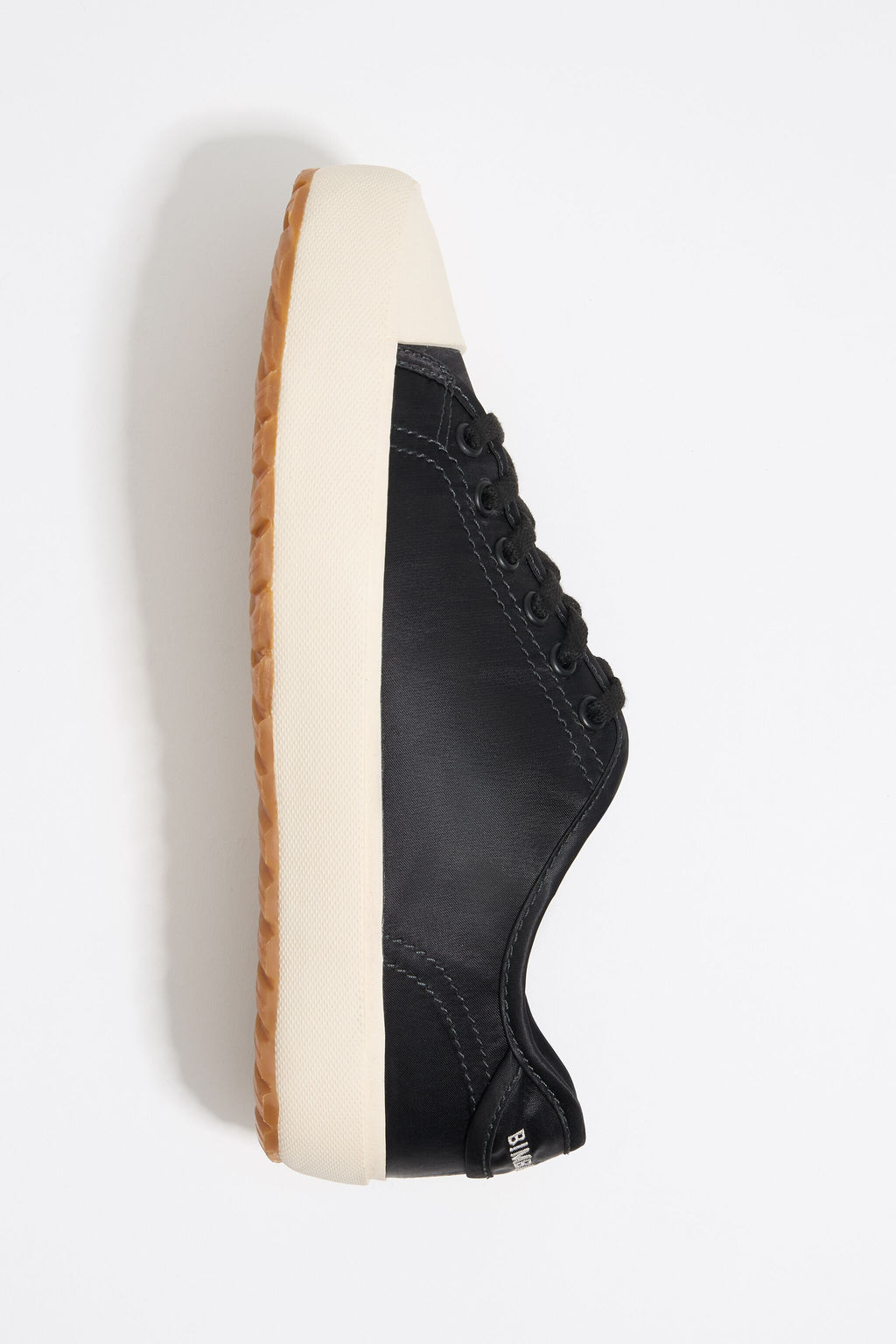 Black satin vulcanized sneaker