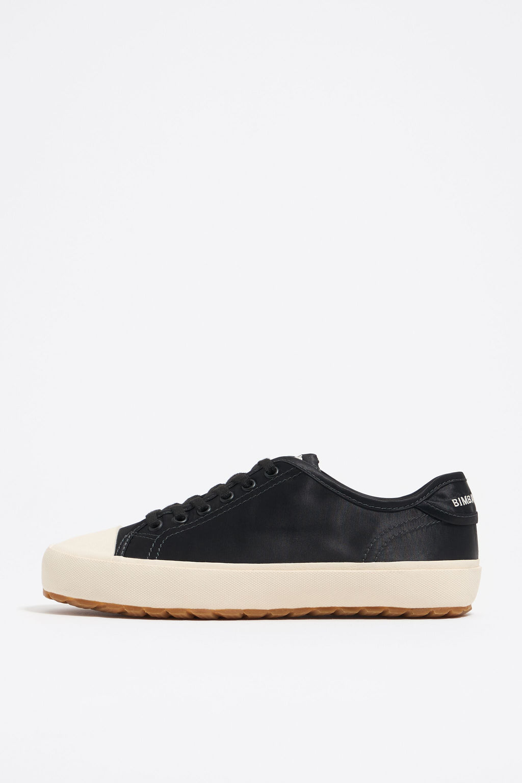 Black satin vulcanized sneaker