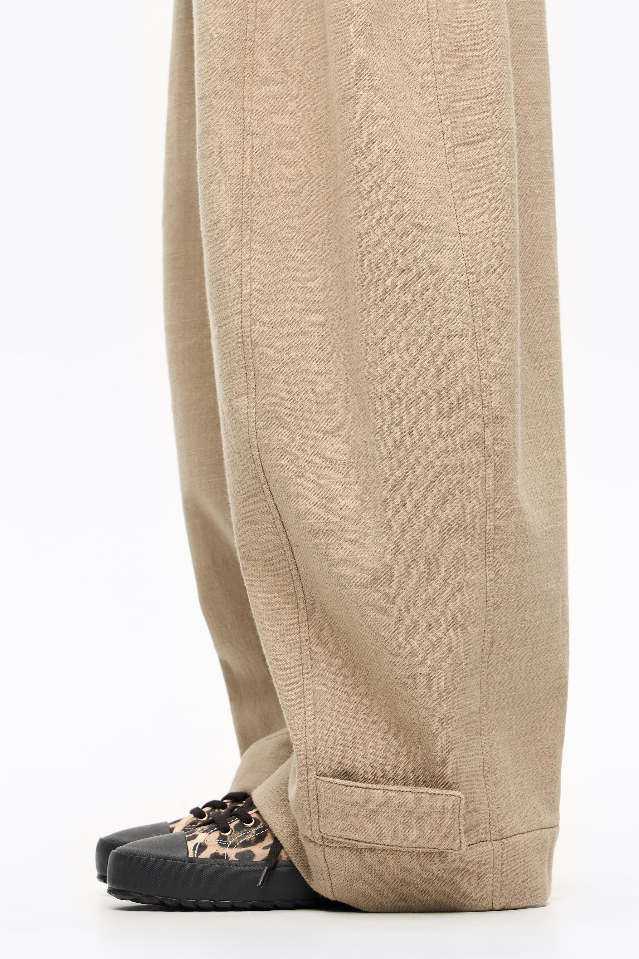 Leopard nylon vulcanized sneaker