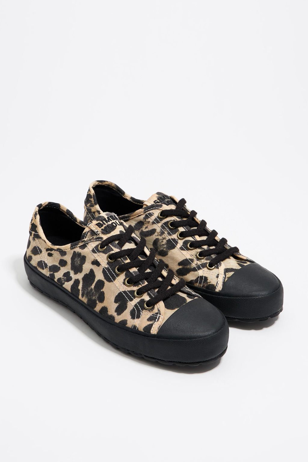 Leopard nylon vulcanized sneaker