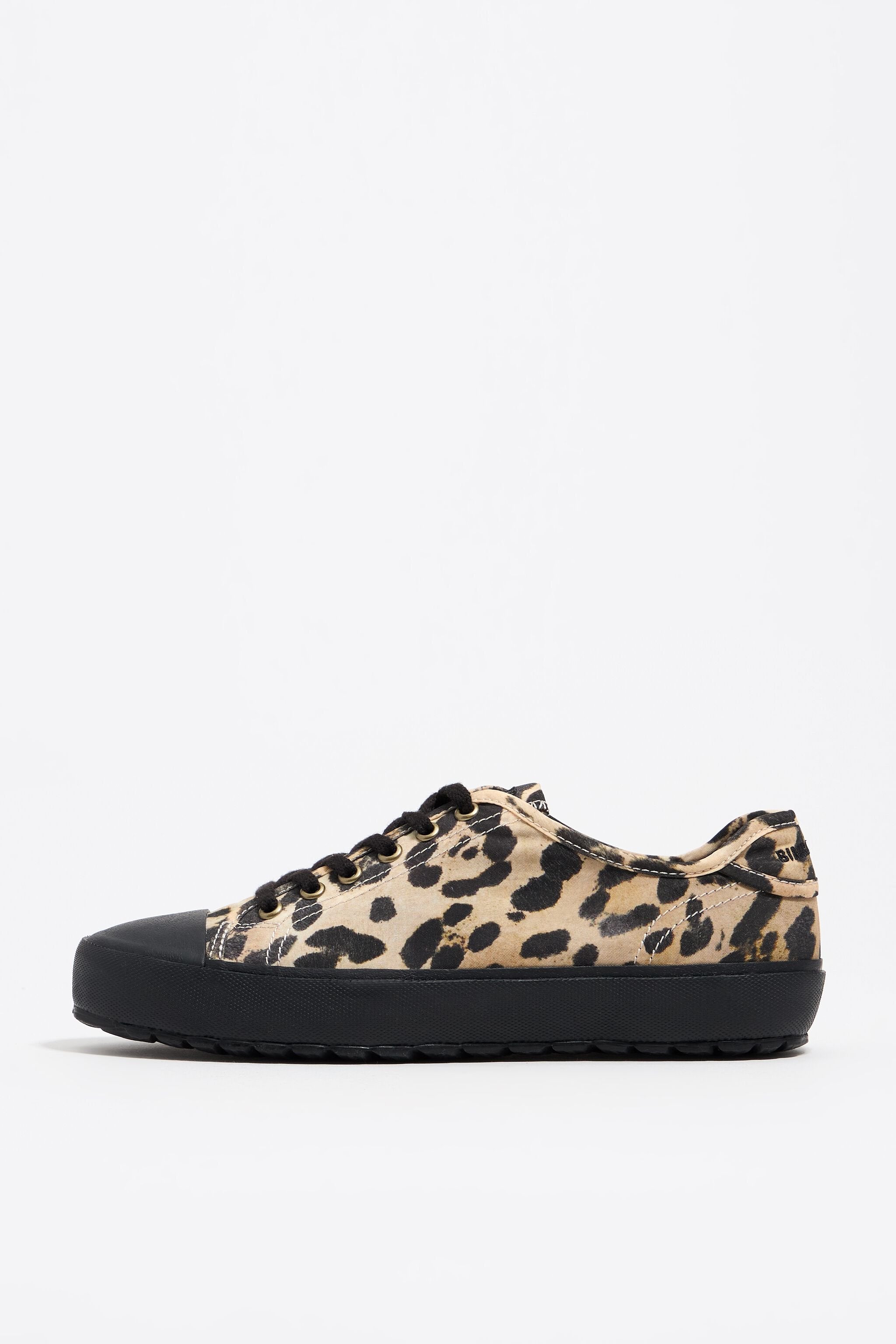 Leopard nylon vulcanized sneaker