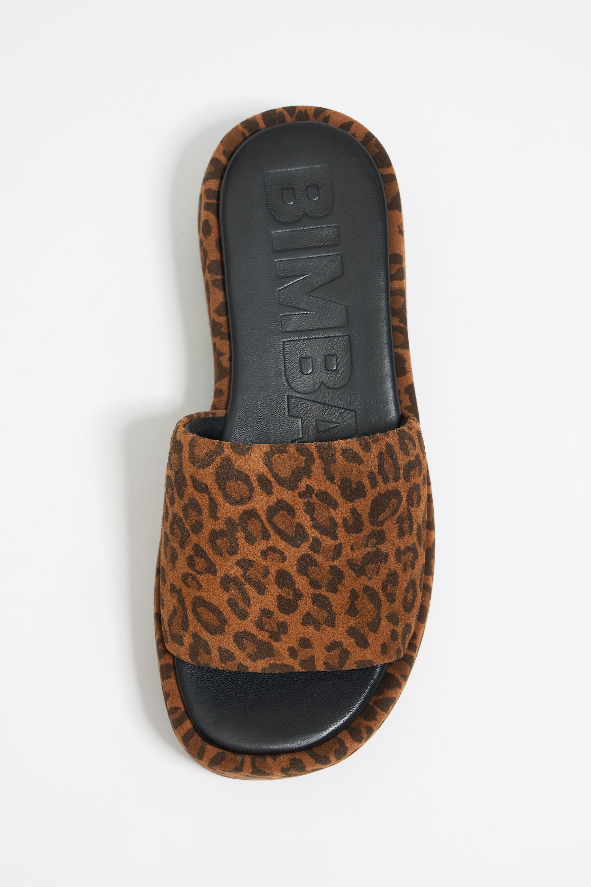 Leopard print leather platform sandal