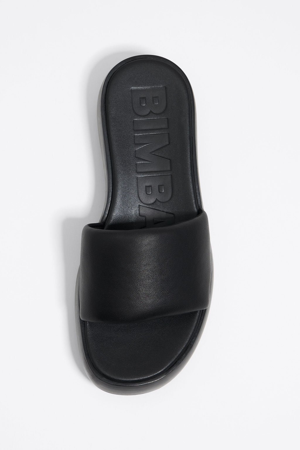 Black leather platform sandal