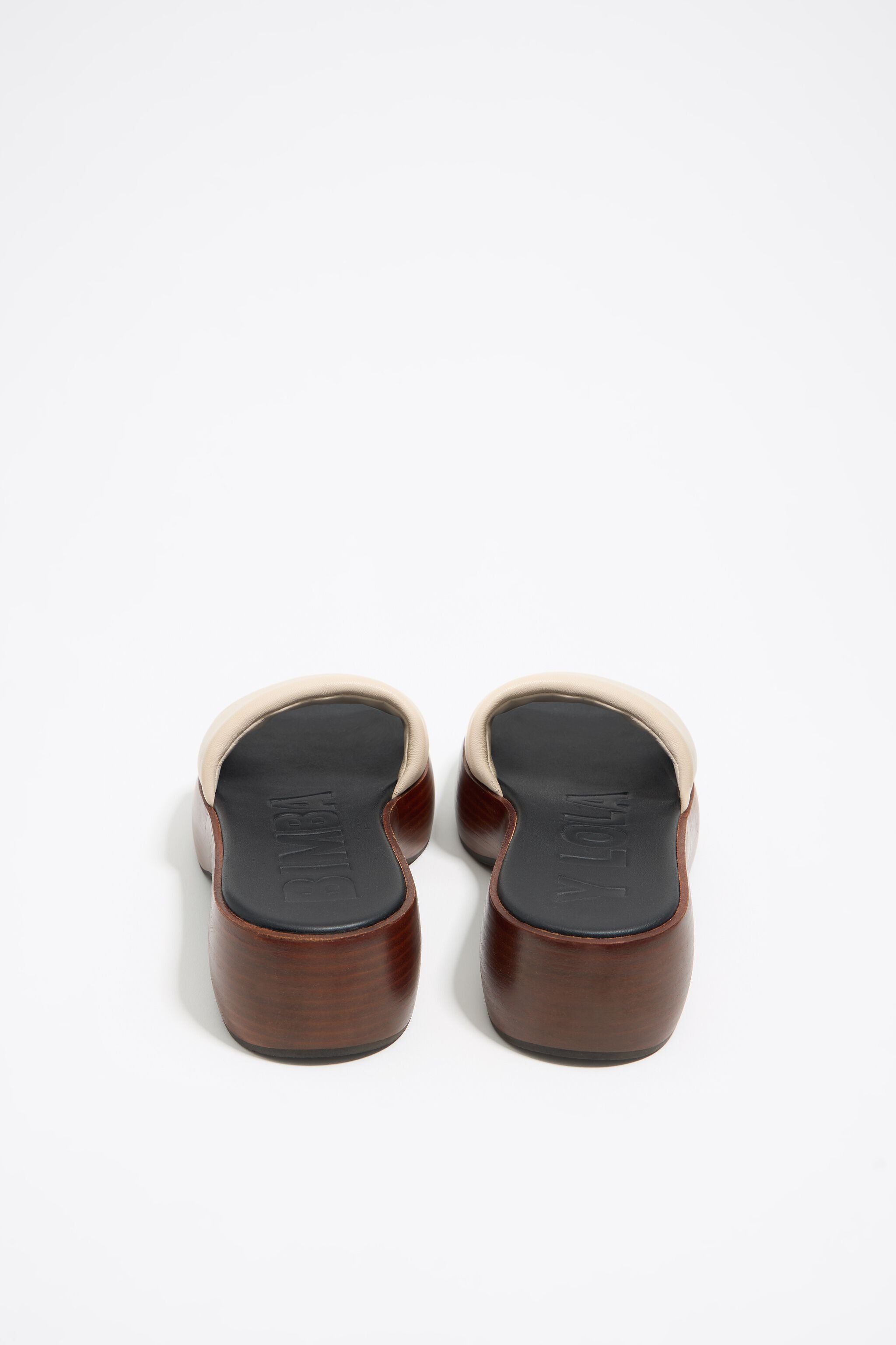 White leather platform sandal