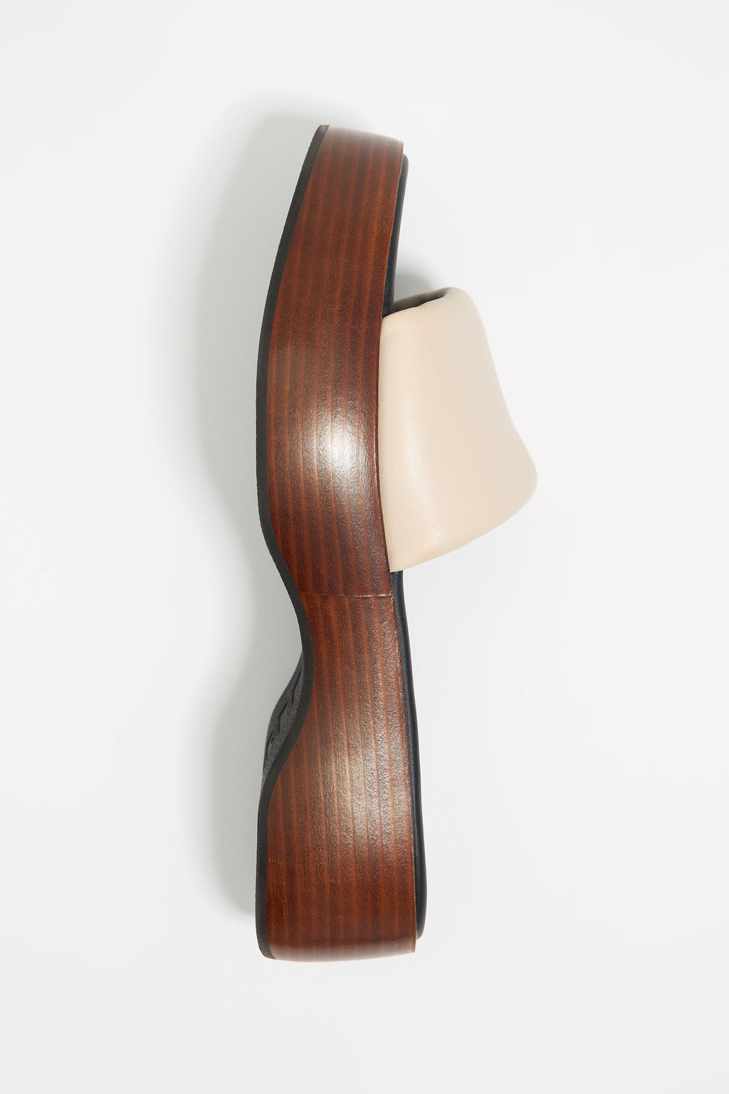 White leather platform sandal