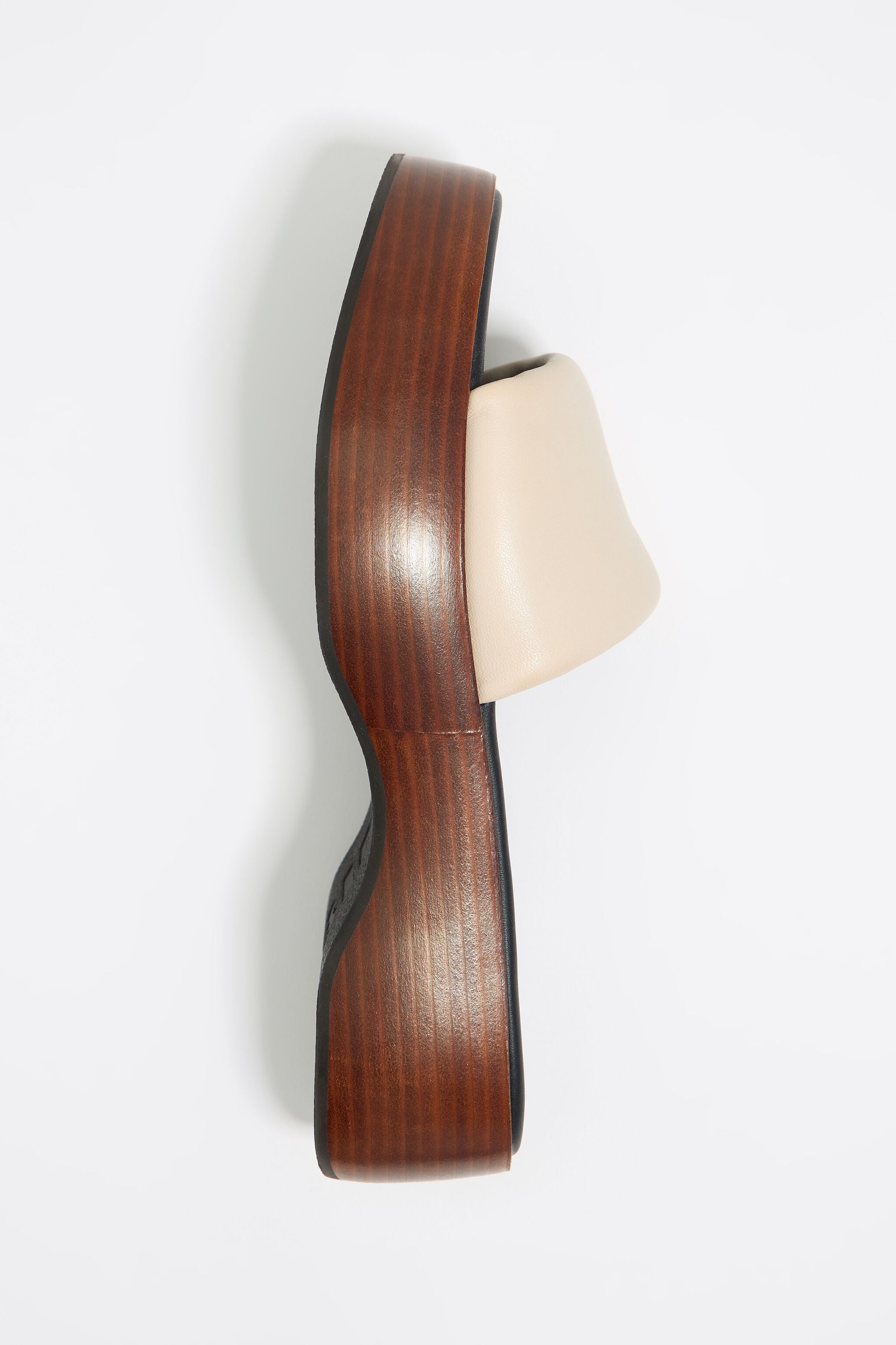 White leather platform sandal