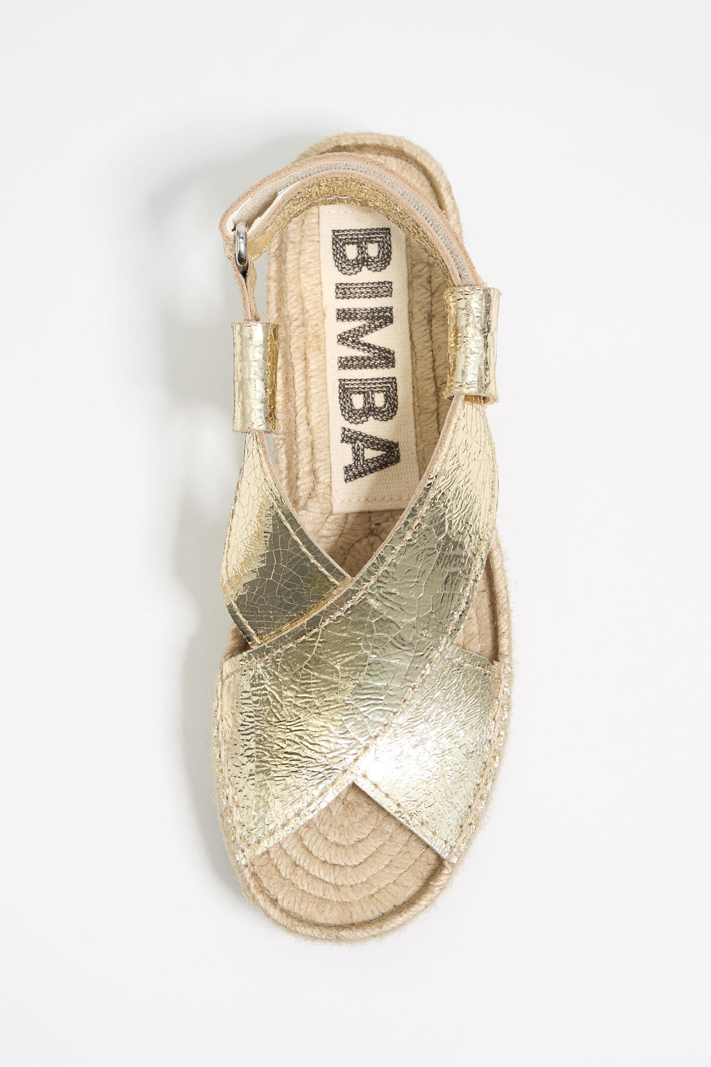 Gold leather high jute wedge