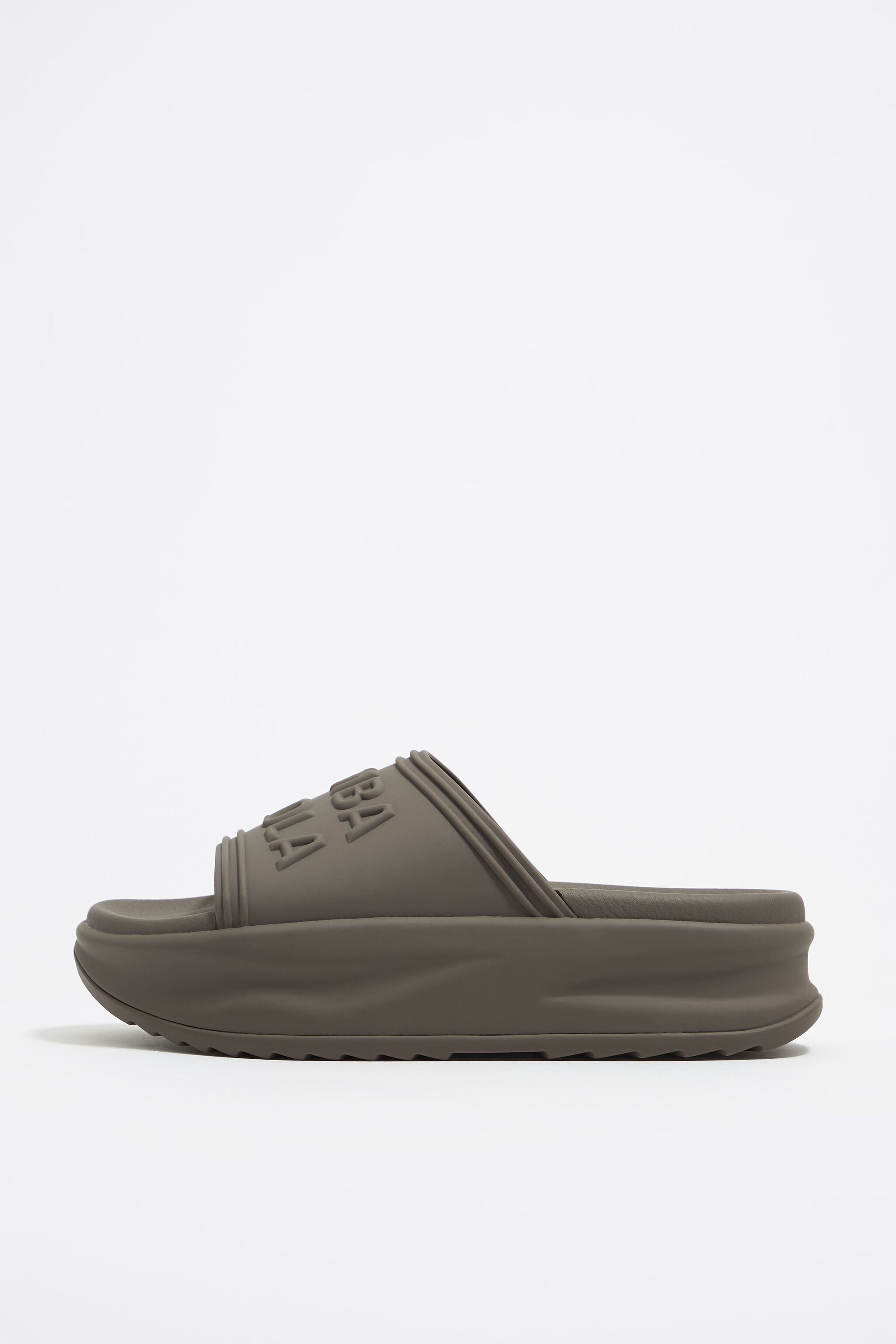 Khaki platform flip-flop