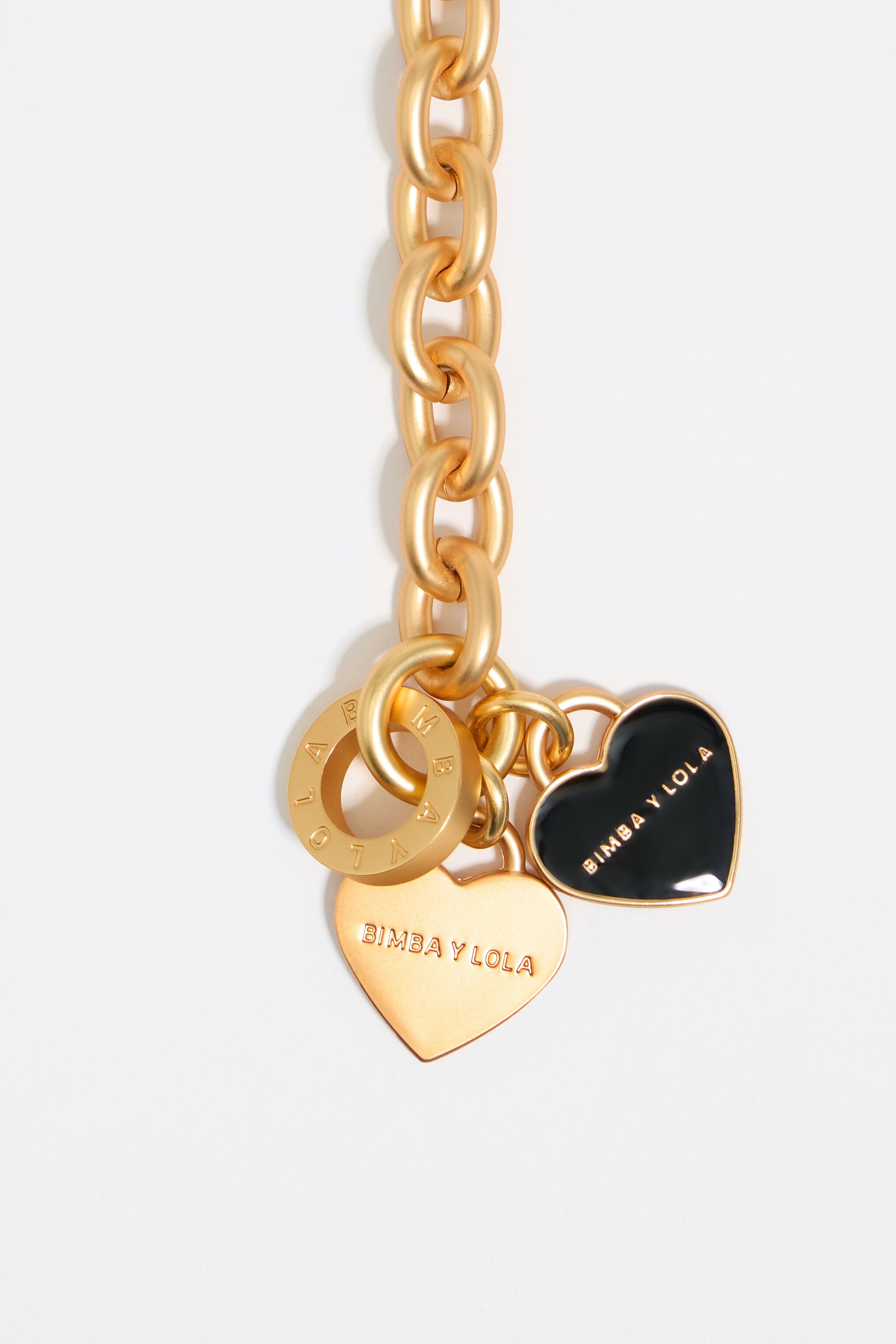 Gold-tone chain and pearl heart logo necklace
