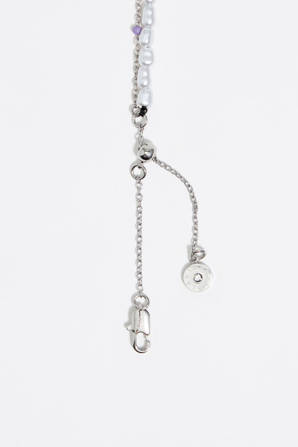 silver-tone dice logo double-layer necklace