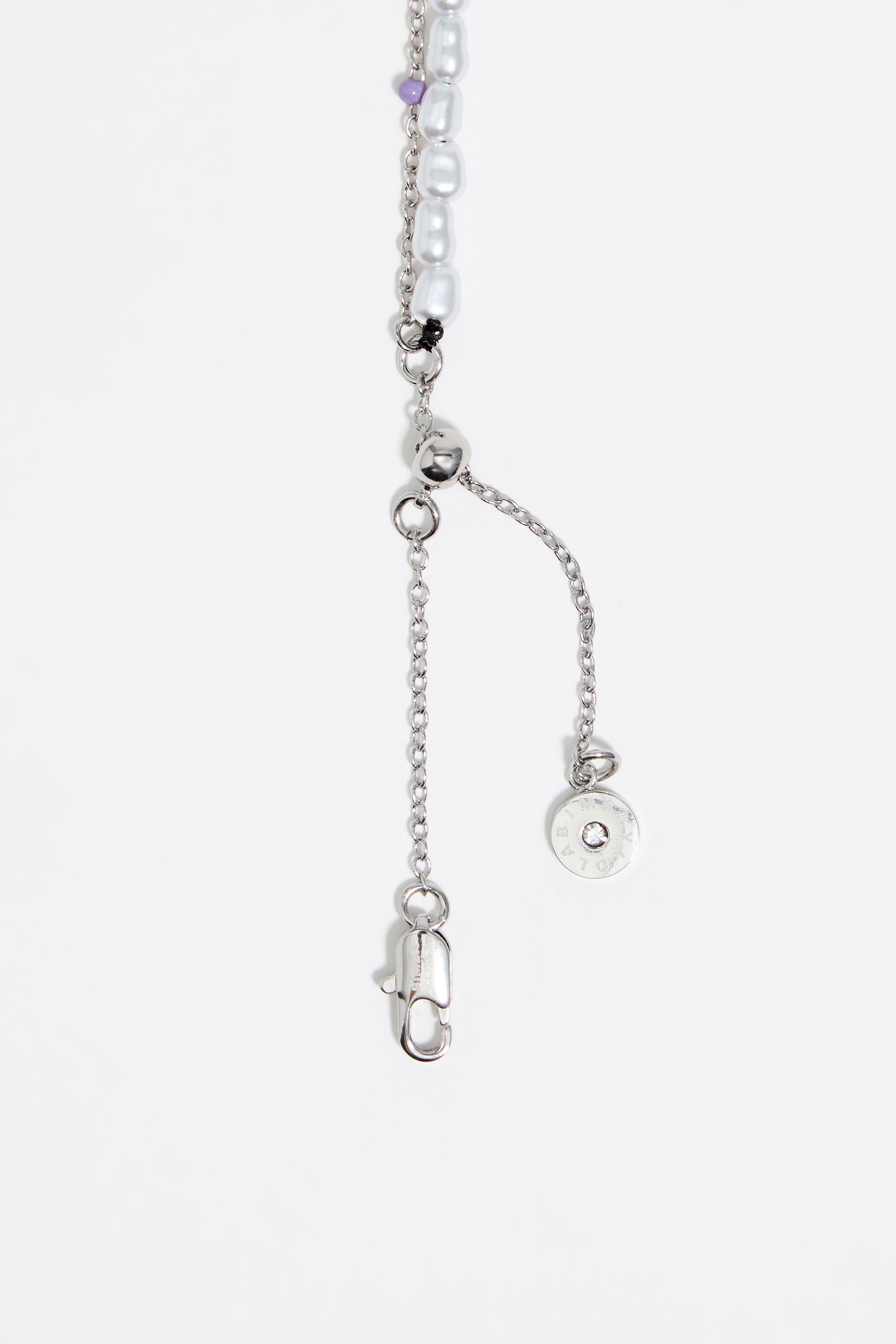 silver-tone dice logo double-layer necklace