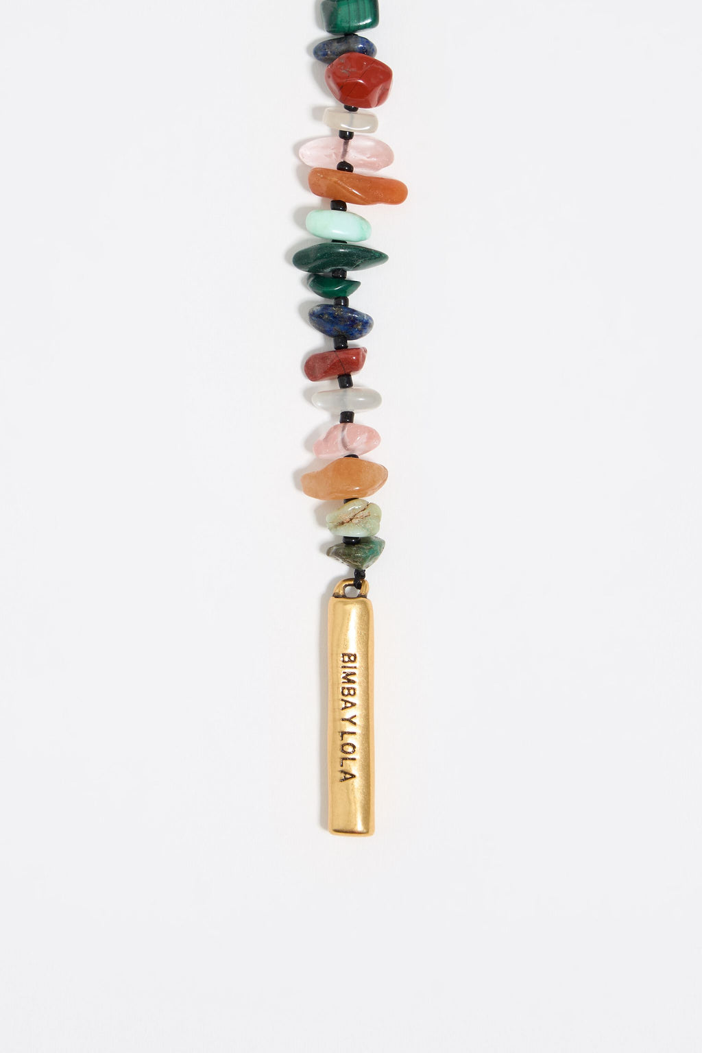 Matte gold multicolor stones necklace