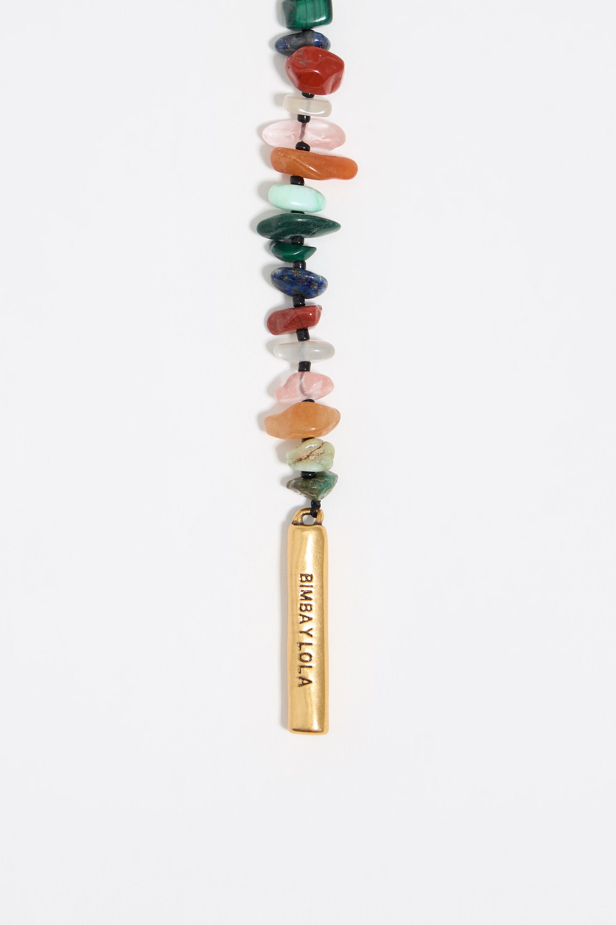 Matte gold multicolor stones necklace