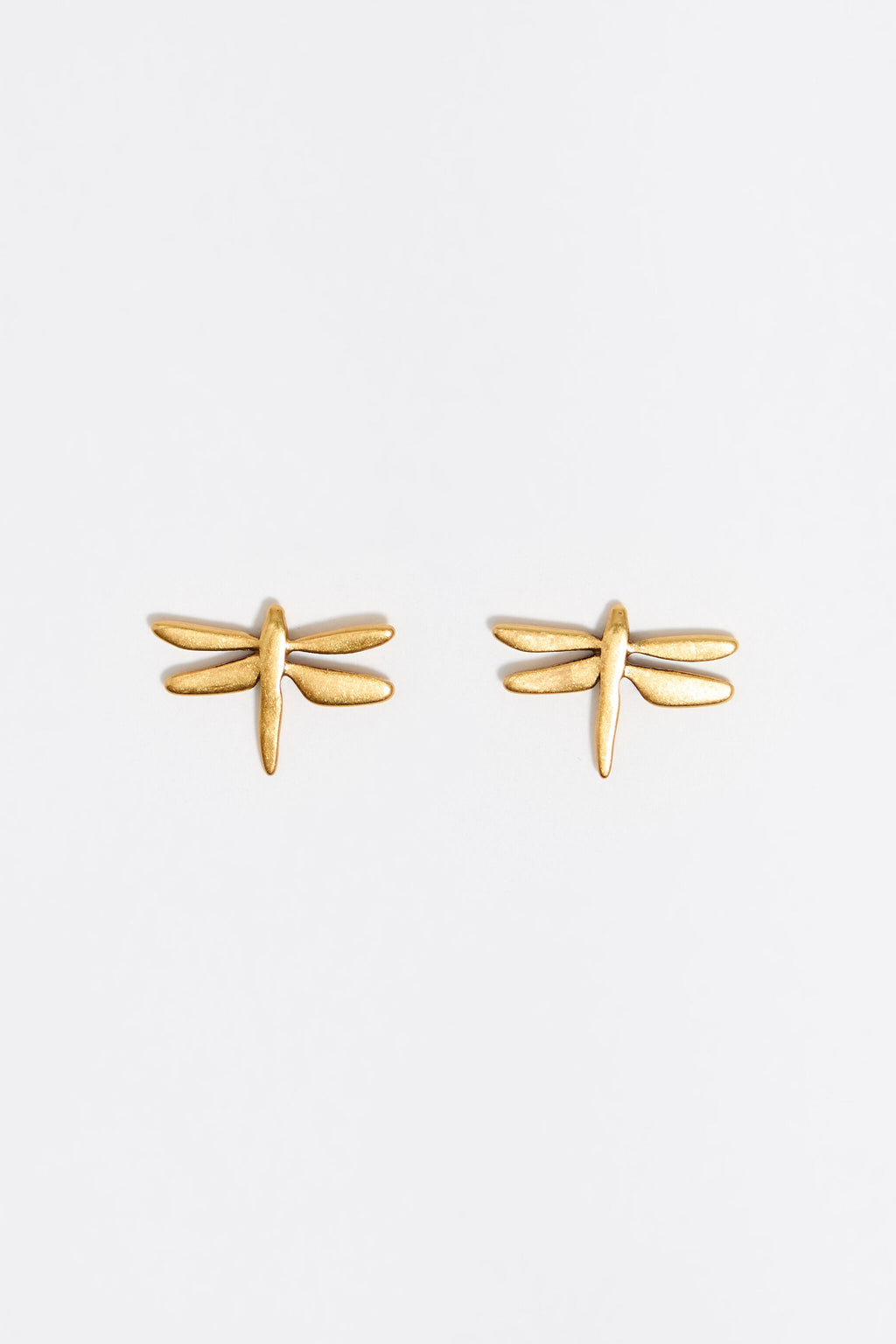 Matte gold-tone dragonfly earrings