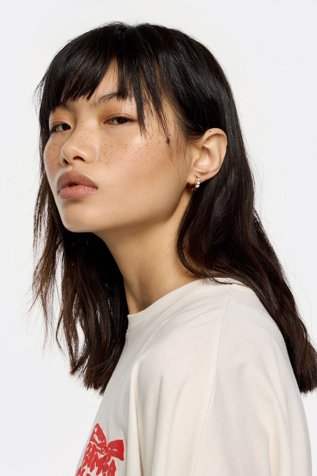 Crystal golden hoop earrings