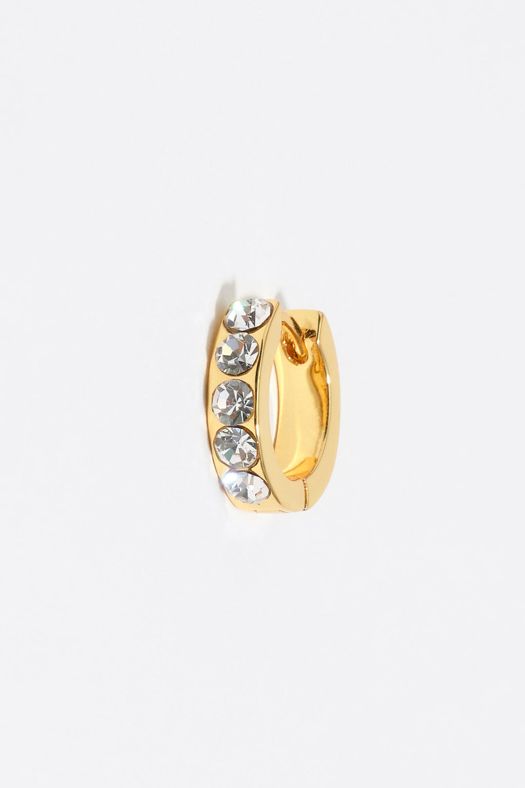 Crystal golden hoop earrings