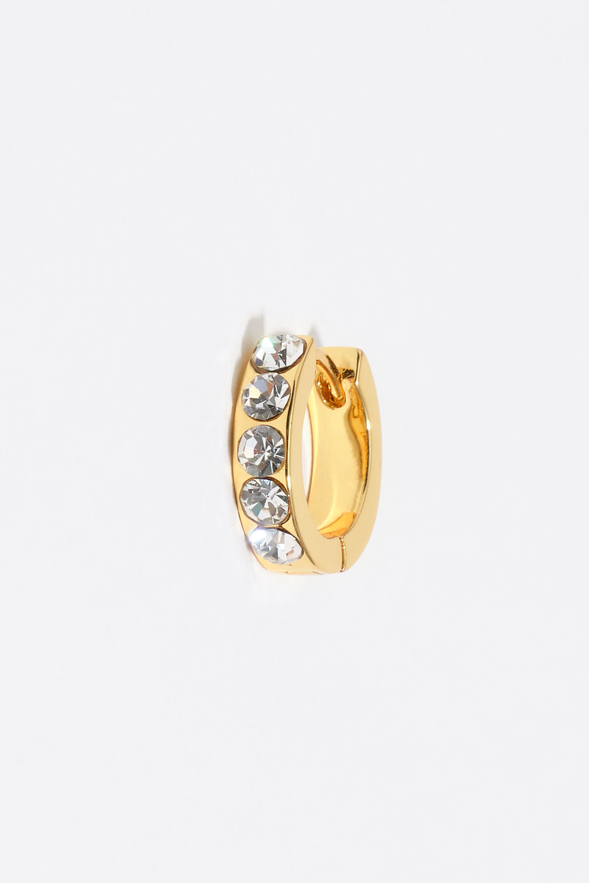 Crystal golden hoop earrings