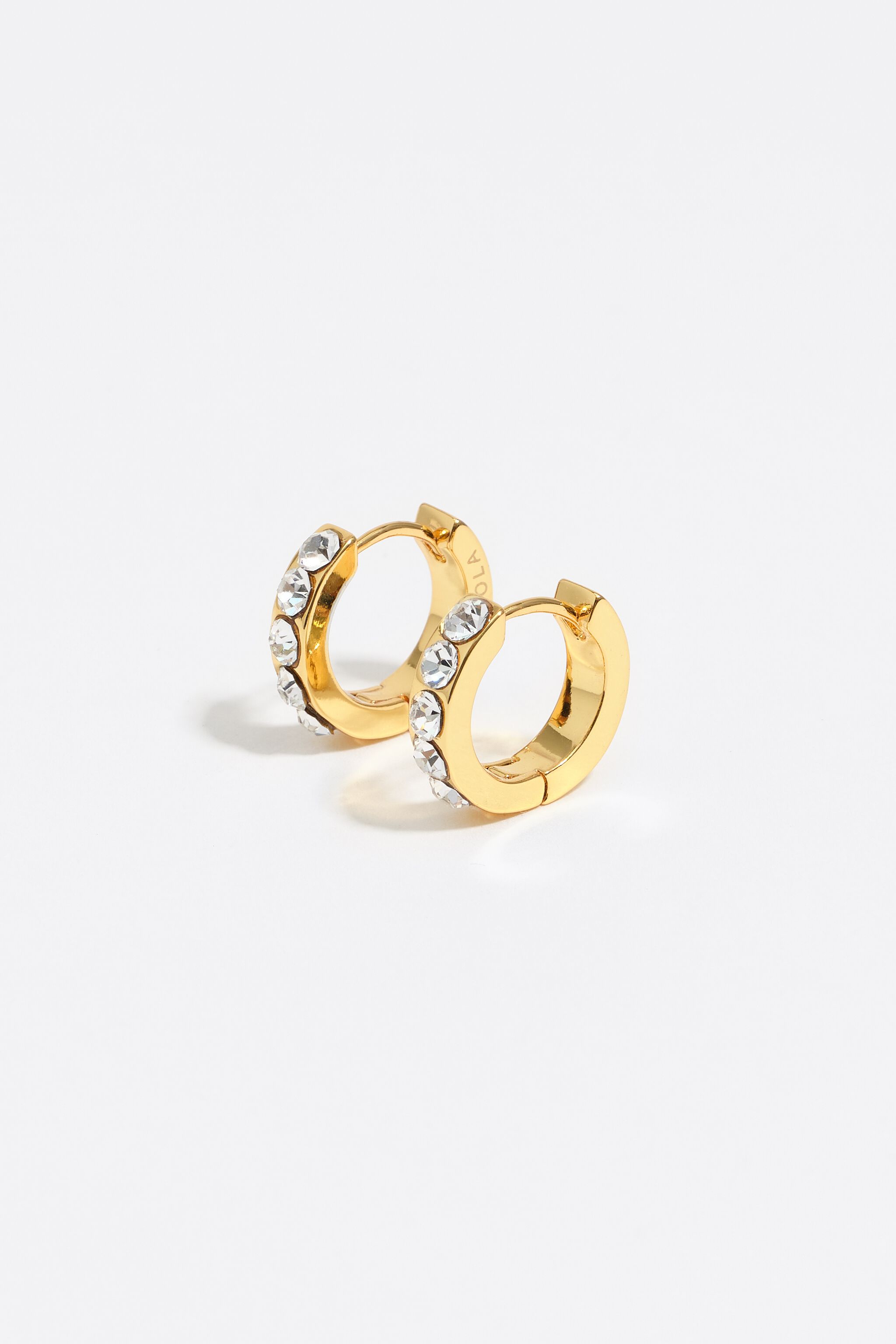 Crystal golden hoop earrings