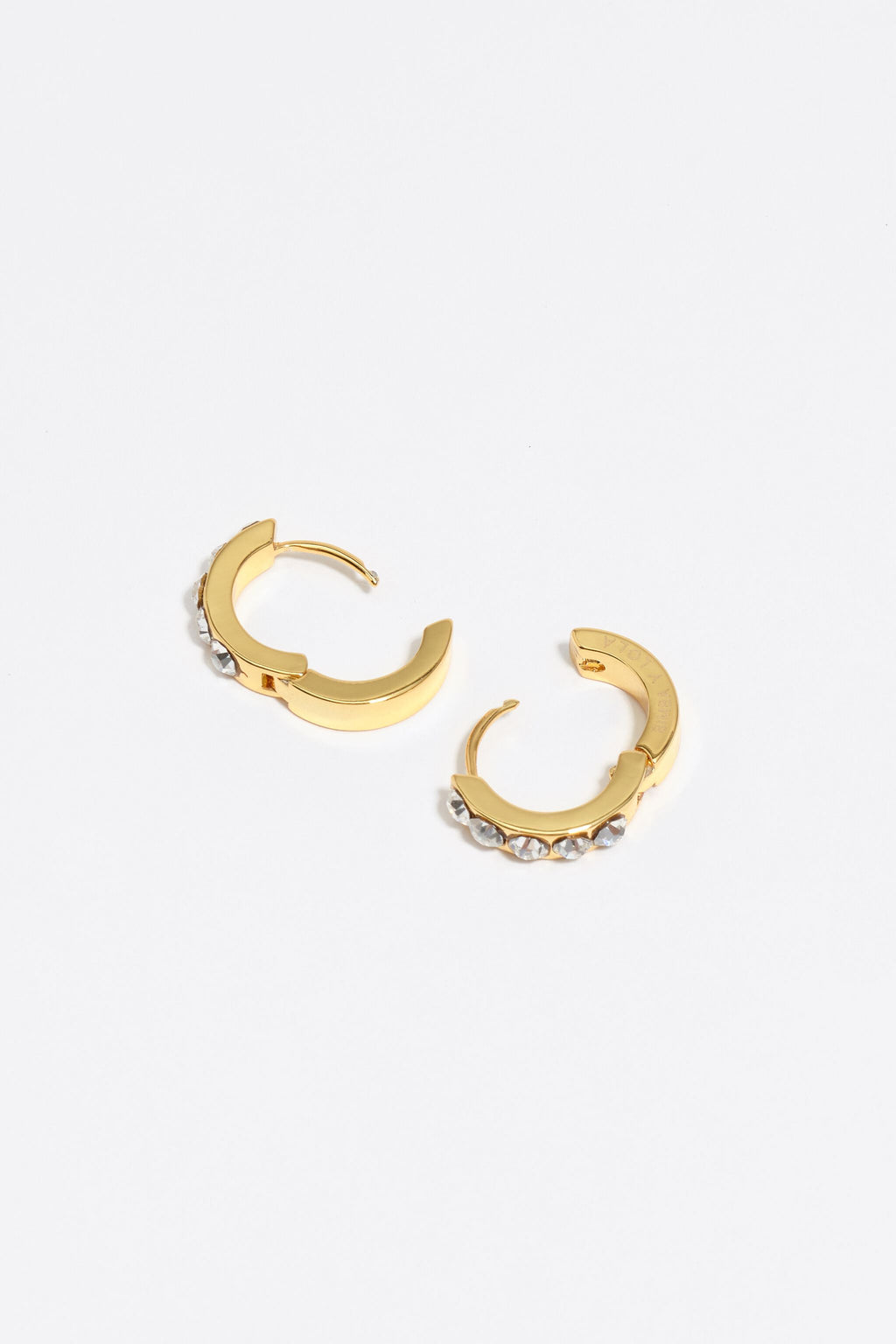 Crystal golden hoop earrings
