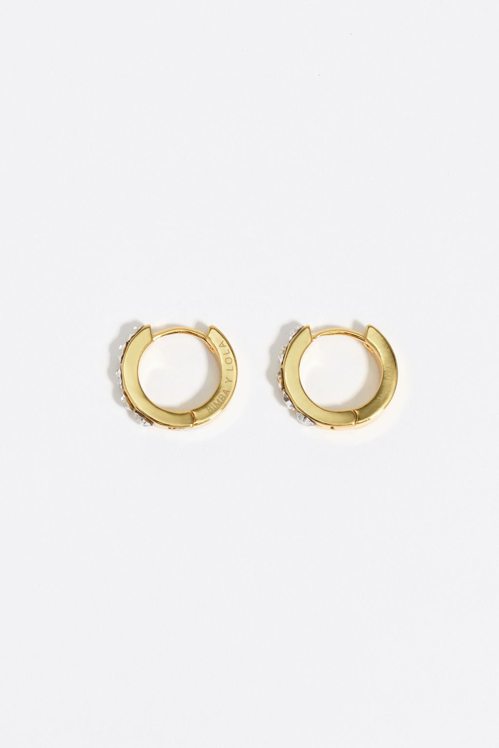 Crystal golden hoop earrings