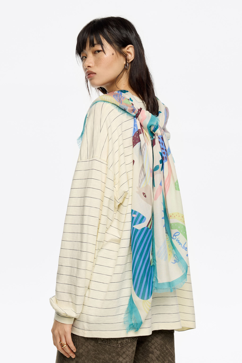 Pastel color horse shawl with mini prints