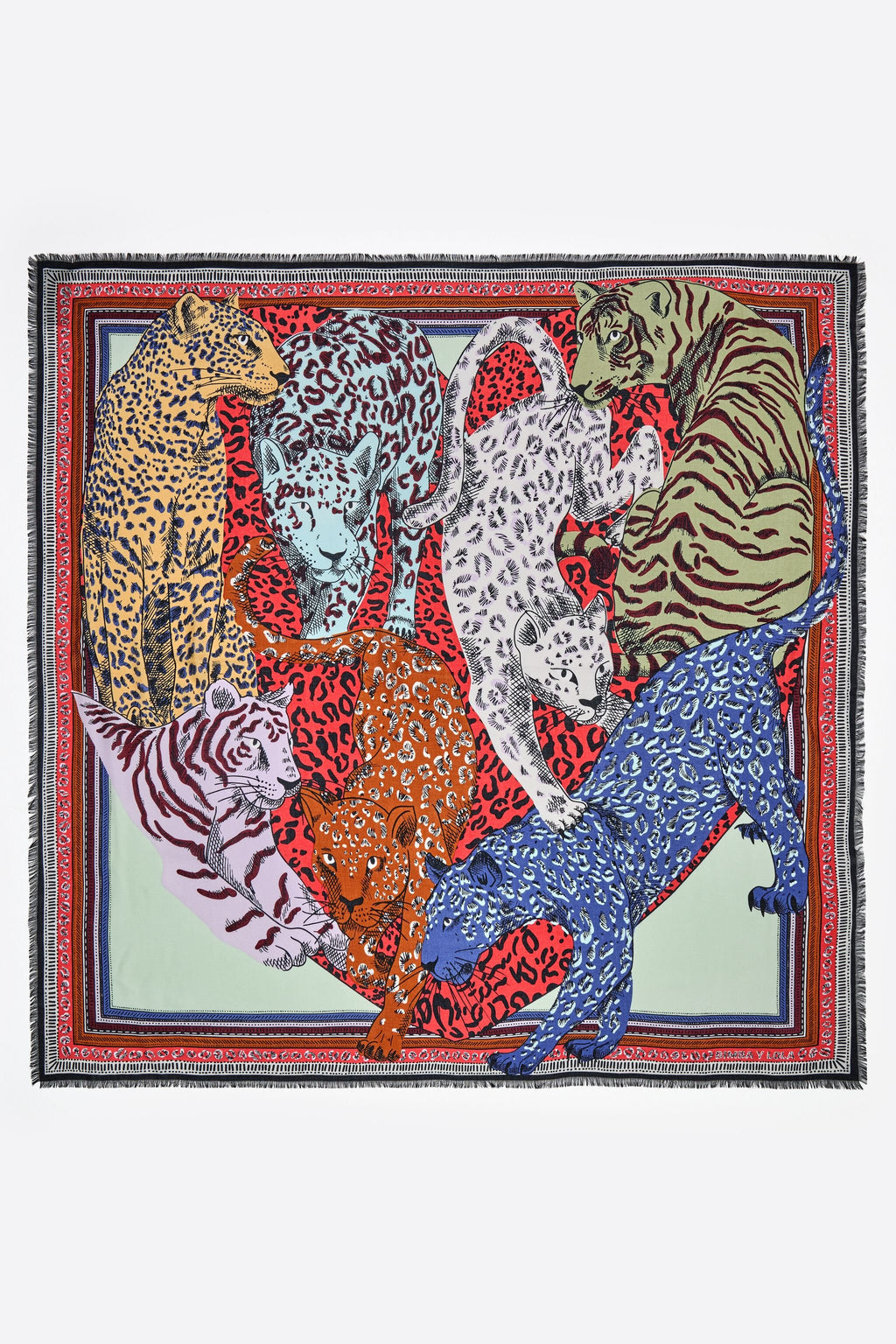 Lime cats heart shawl with borders