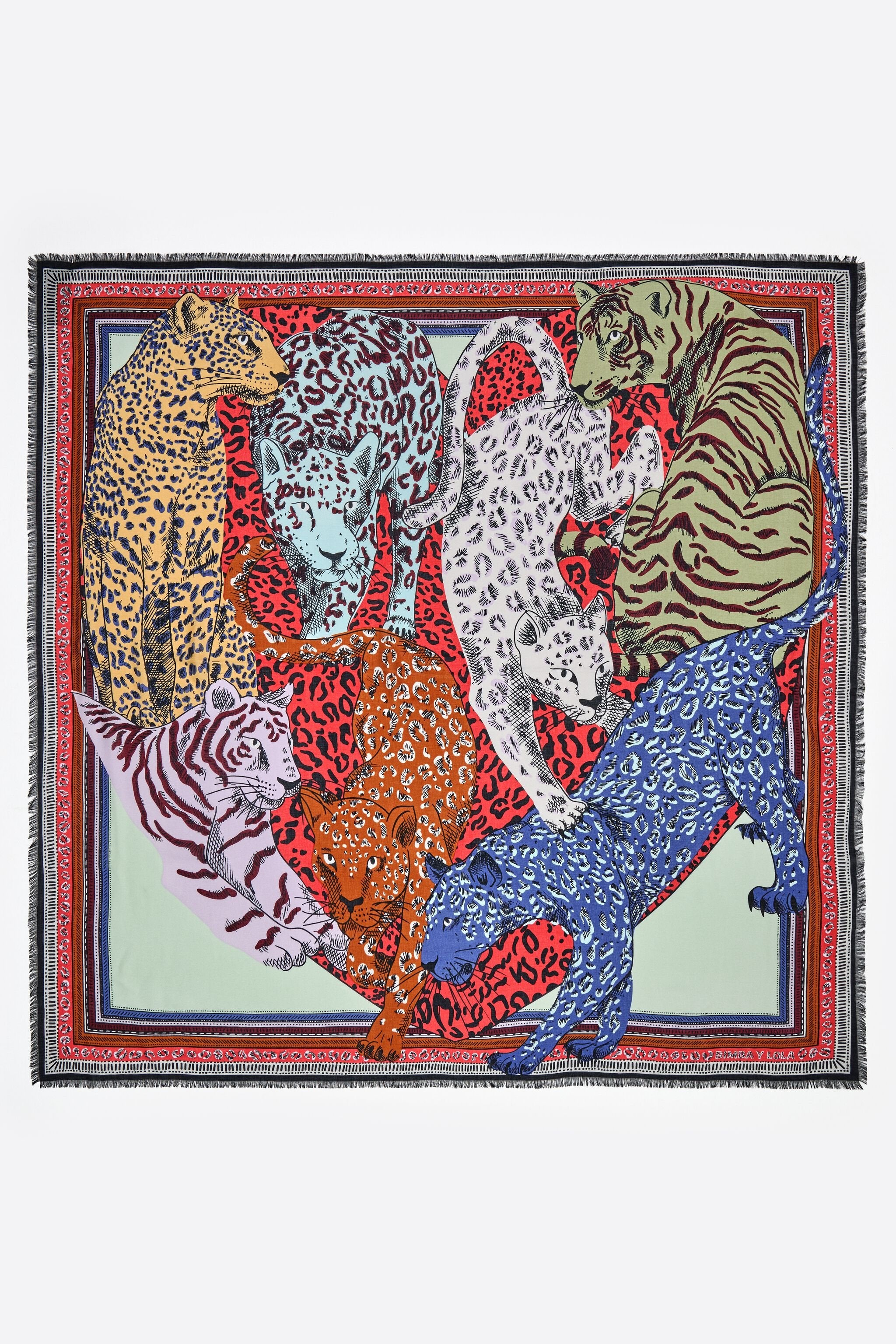 Lime cats heart shawl with borders