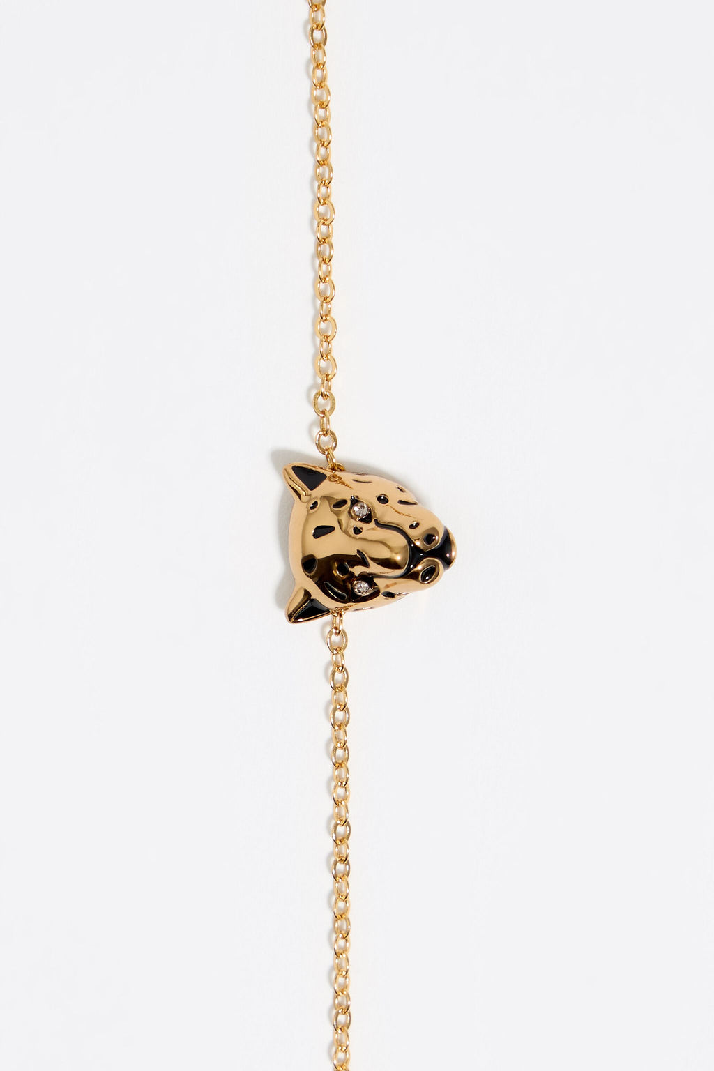 Dark gold panther head necklace