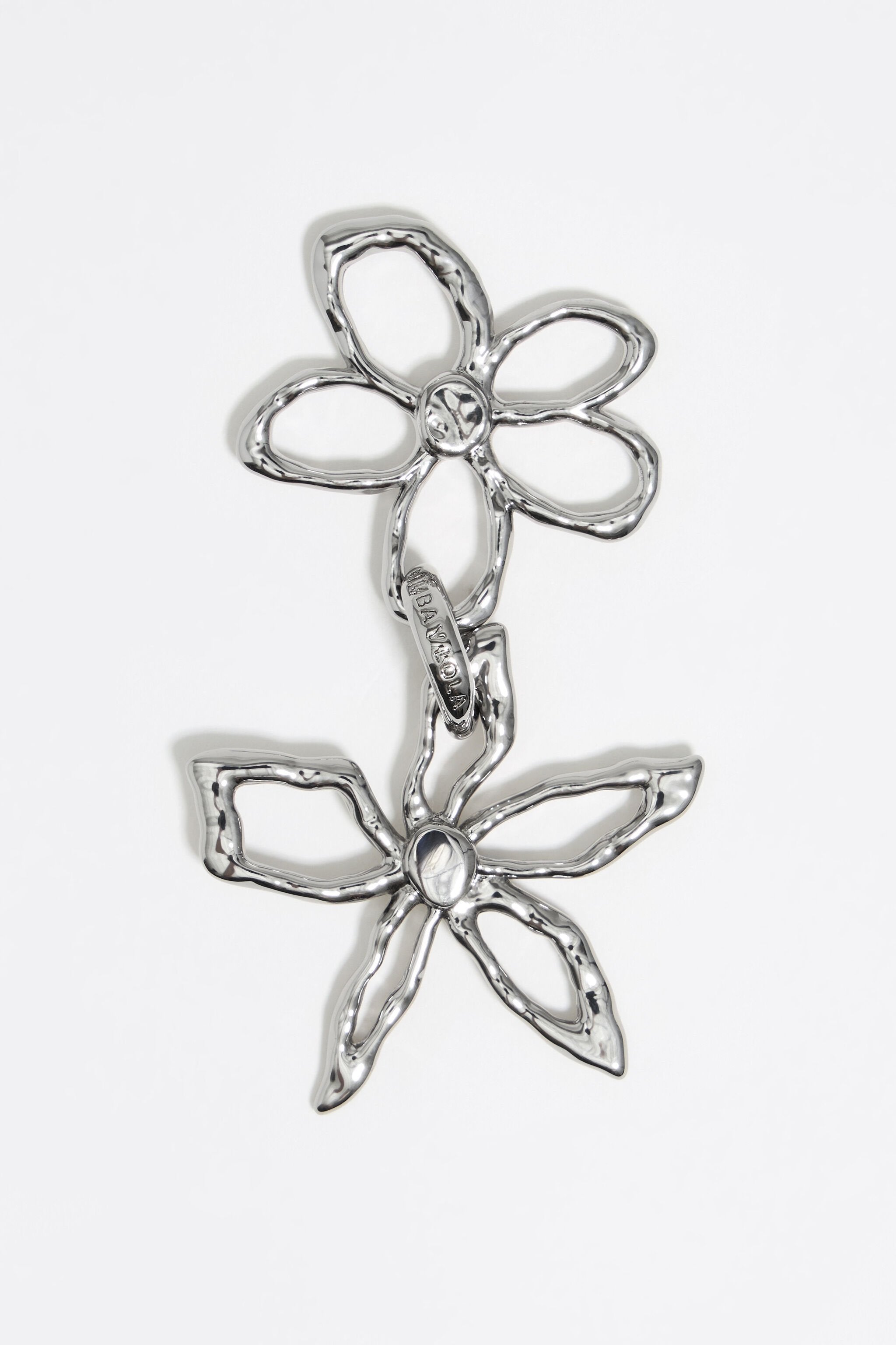 Textured silver flower earrings