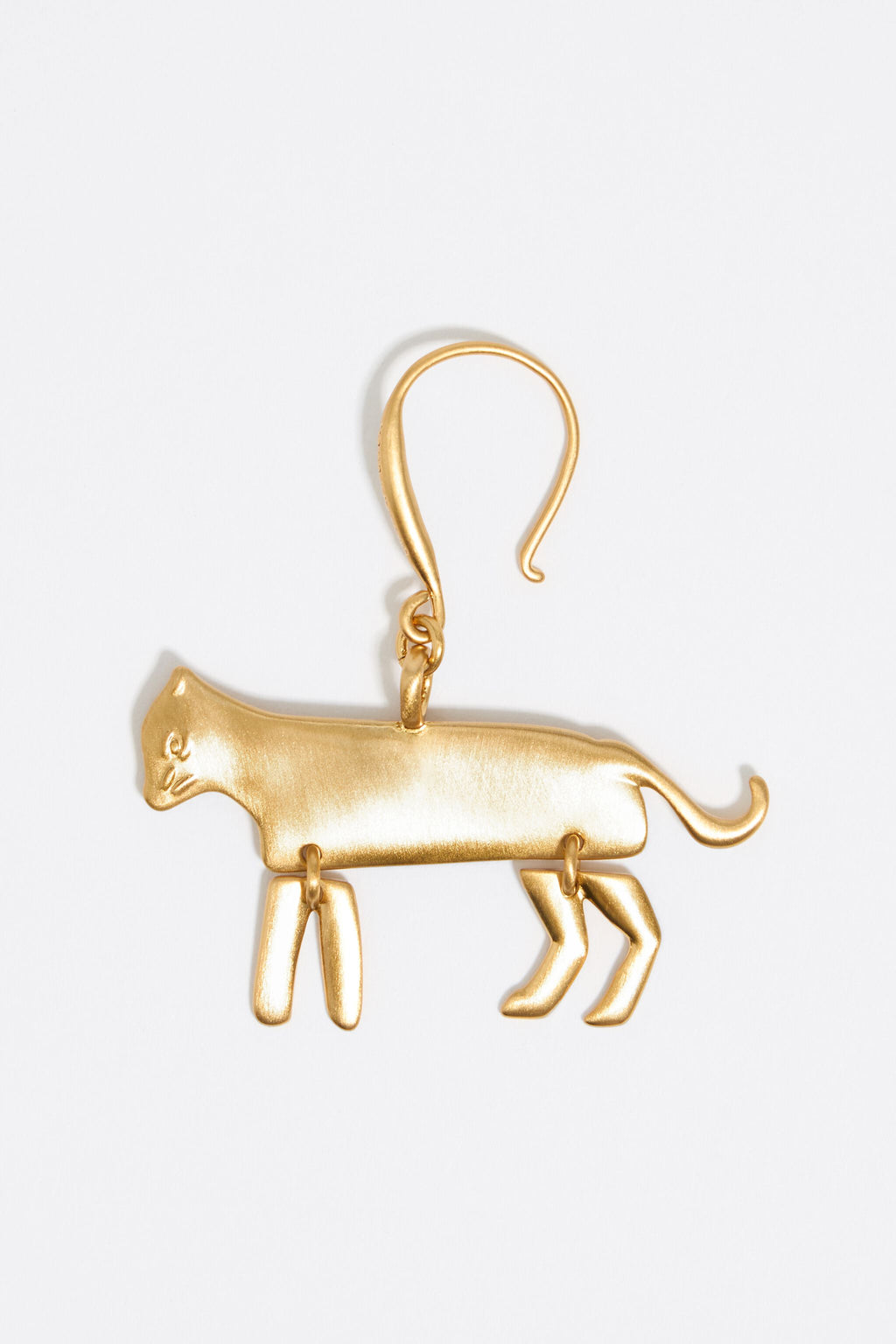 Gold-tone metal motif hook earrings