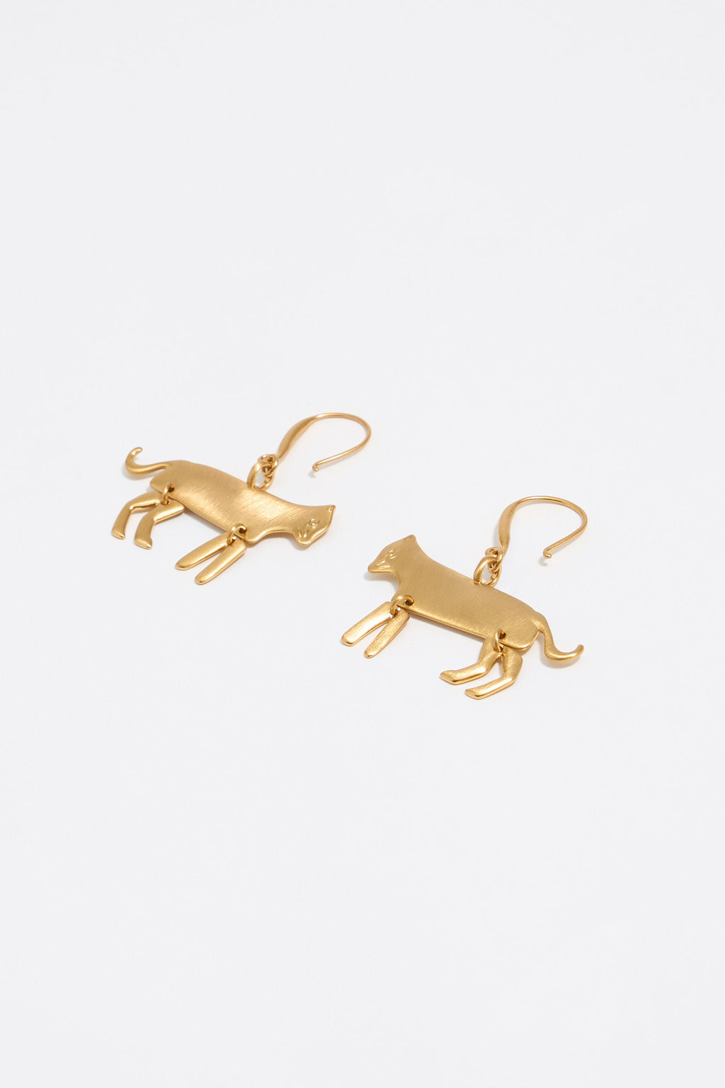 Gold-tone metal motif hook earrings