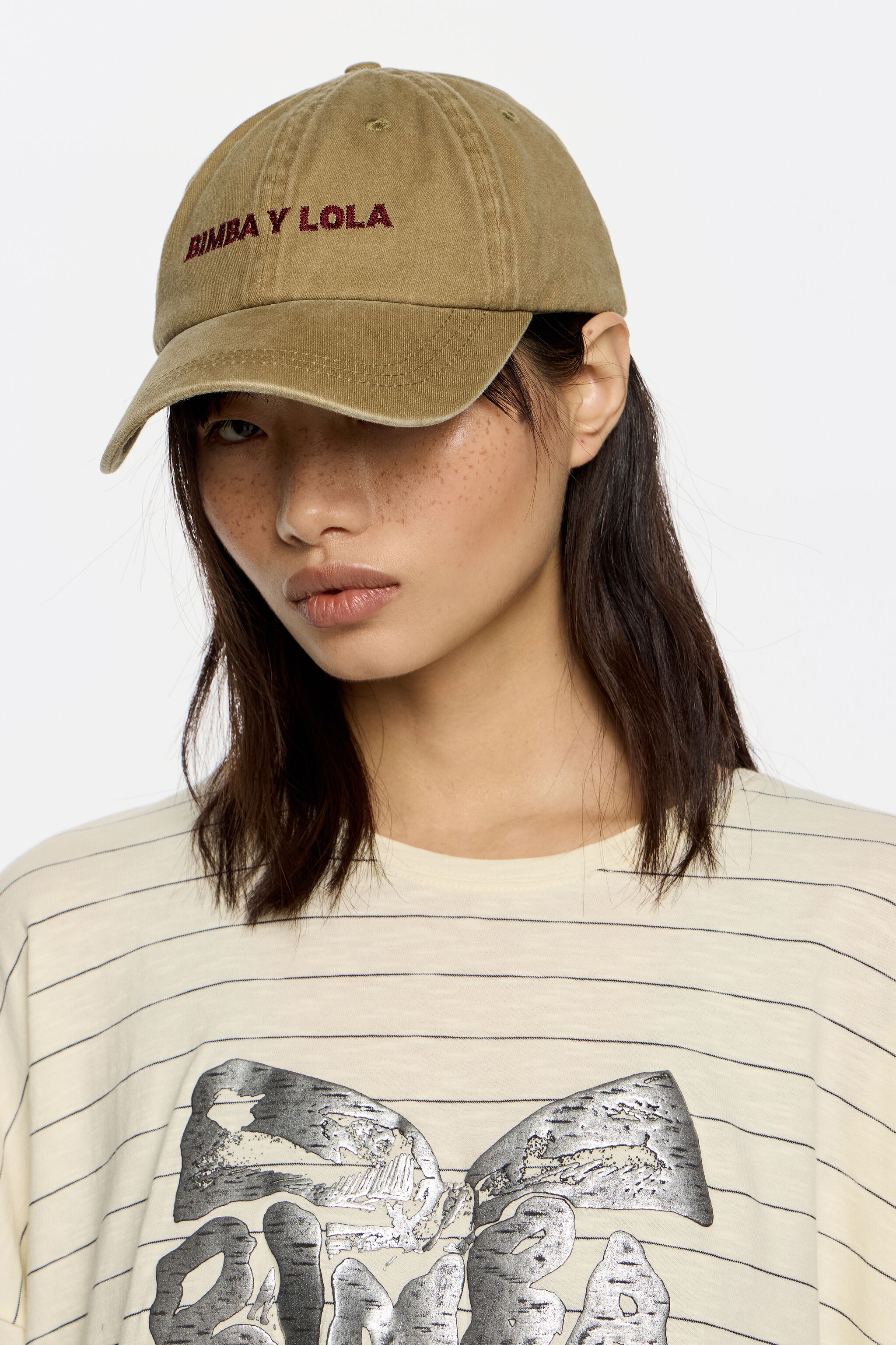 Washed camel cotton cap
