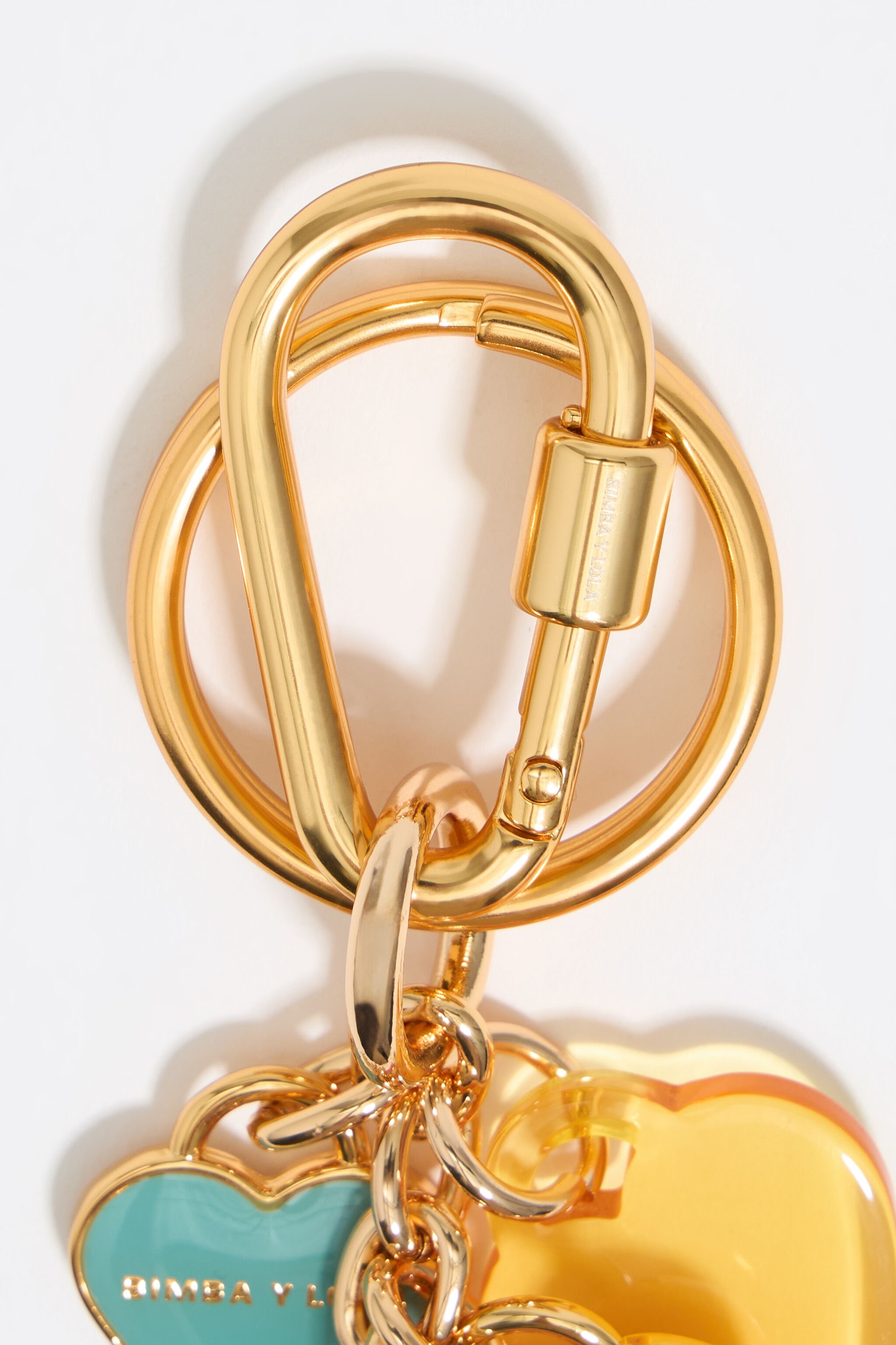 Gold hearts key ring
