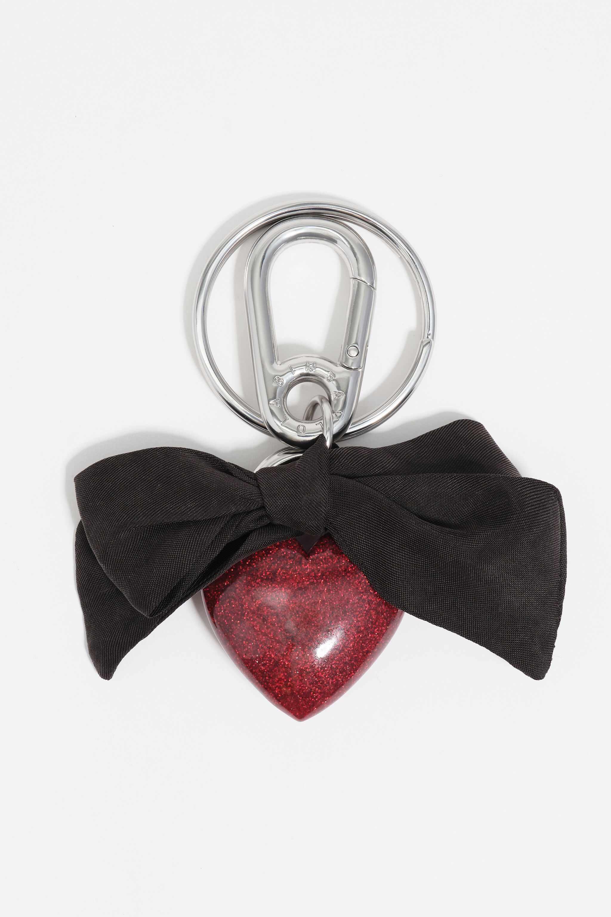 Black tie and heart key ring