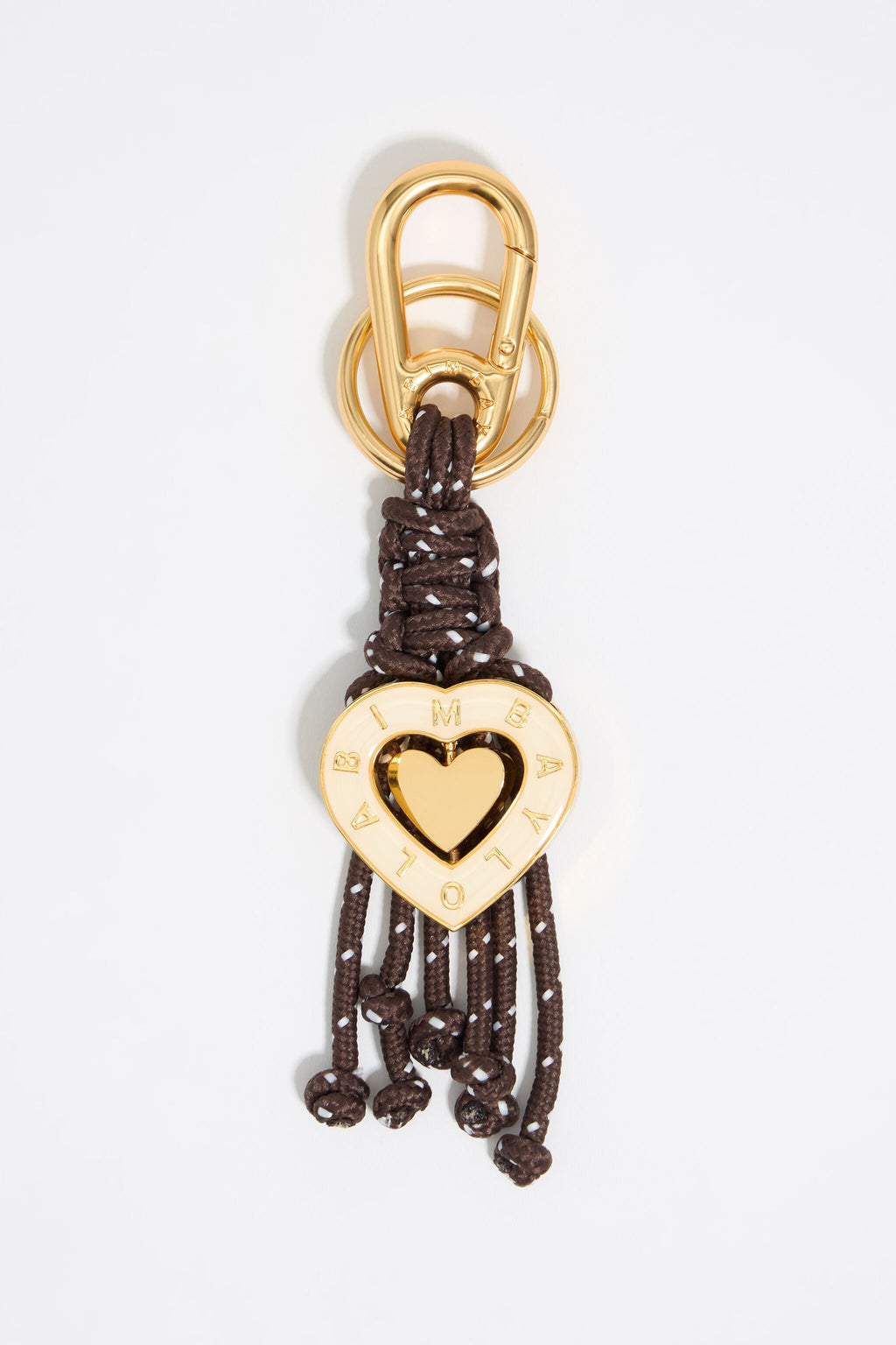 Ivory heart key ring with ropes