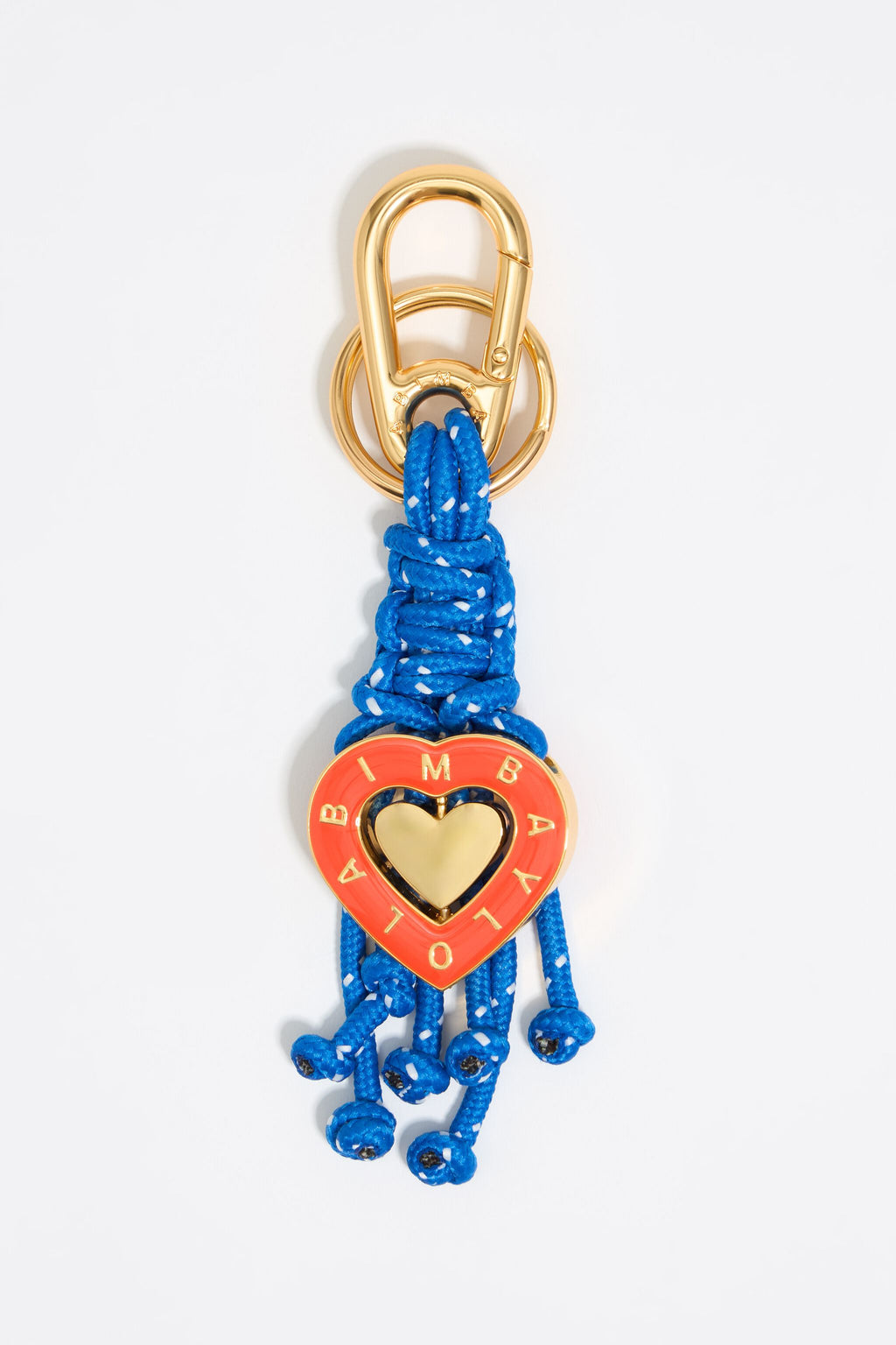 Orange heart key ring with ropes
