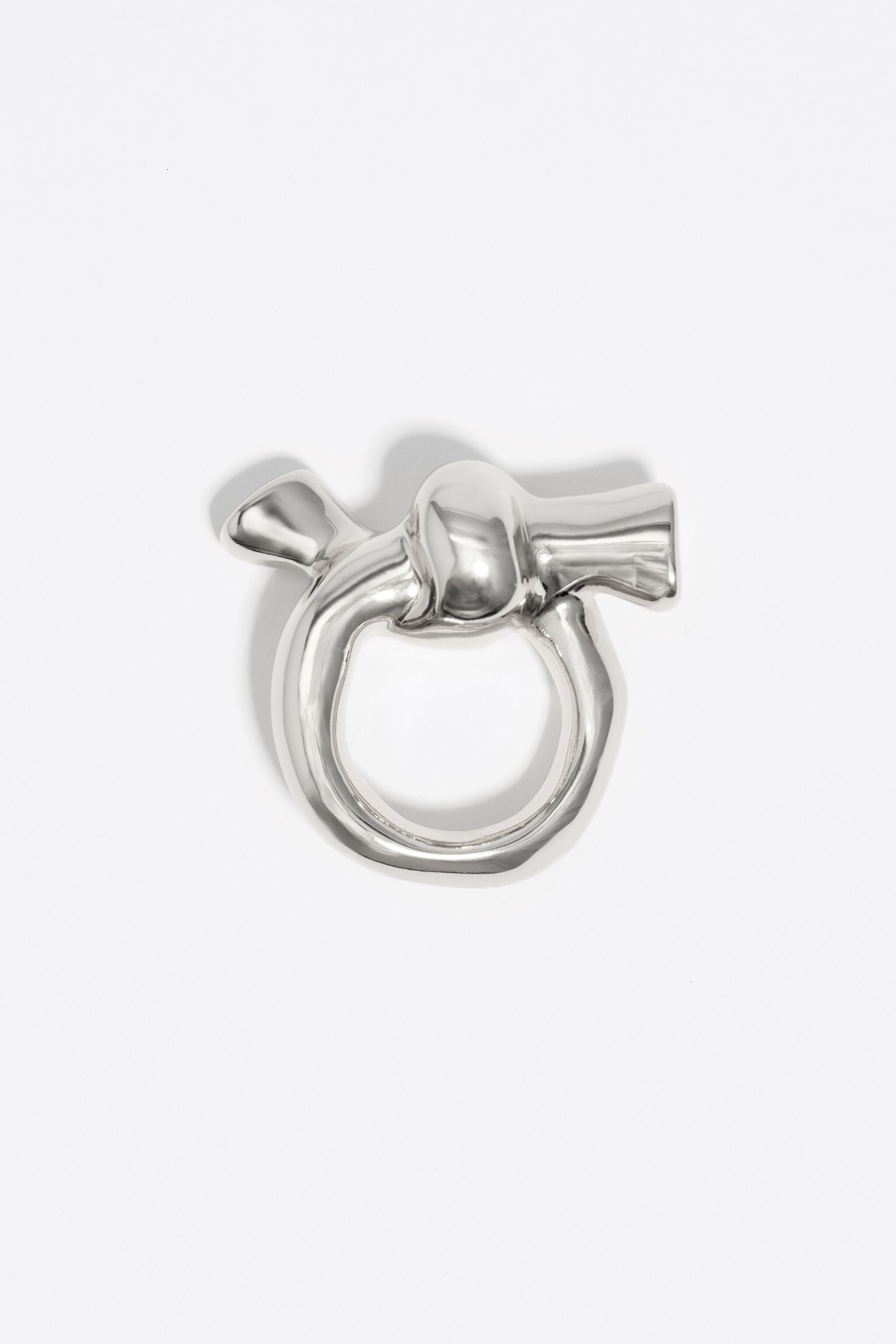 Silver knot scarf ring