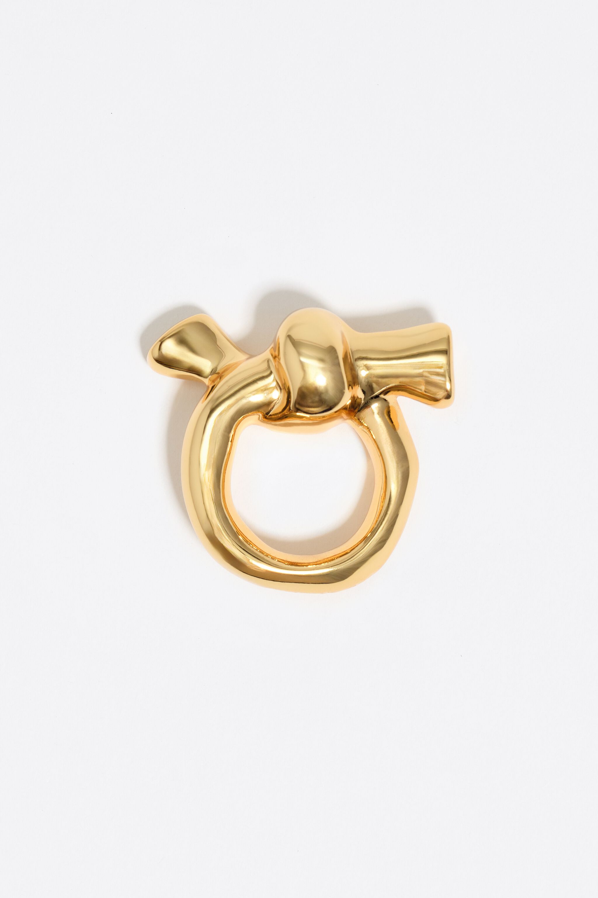 Gold knot scarf ring